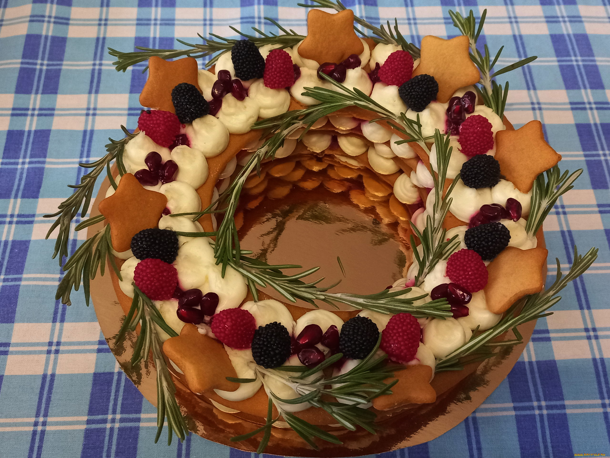 еда, торты, круглый, торт, розмарин