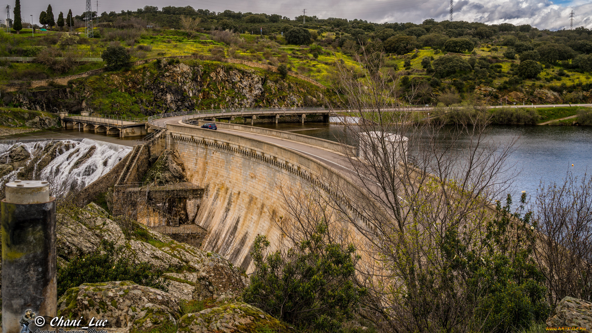 города, -, пейзажи, эль, вильяр, водохранилище, река, лозоя, пиренейский, полуостров, испания