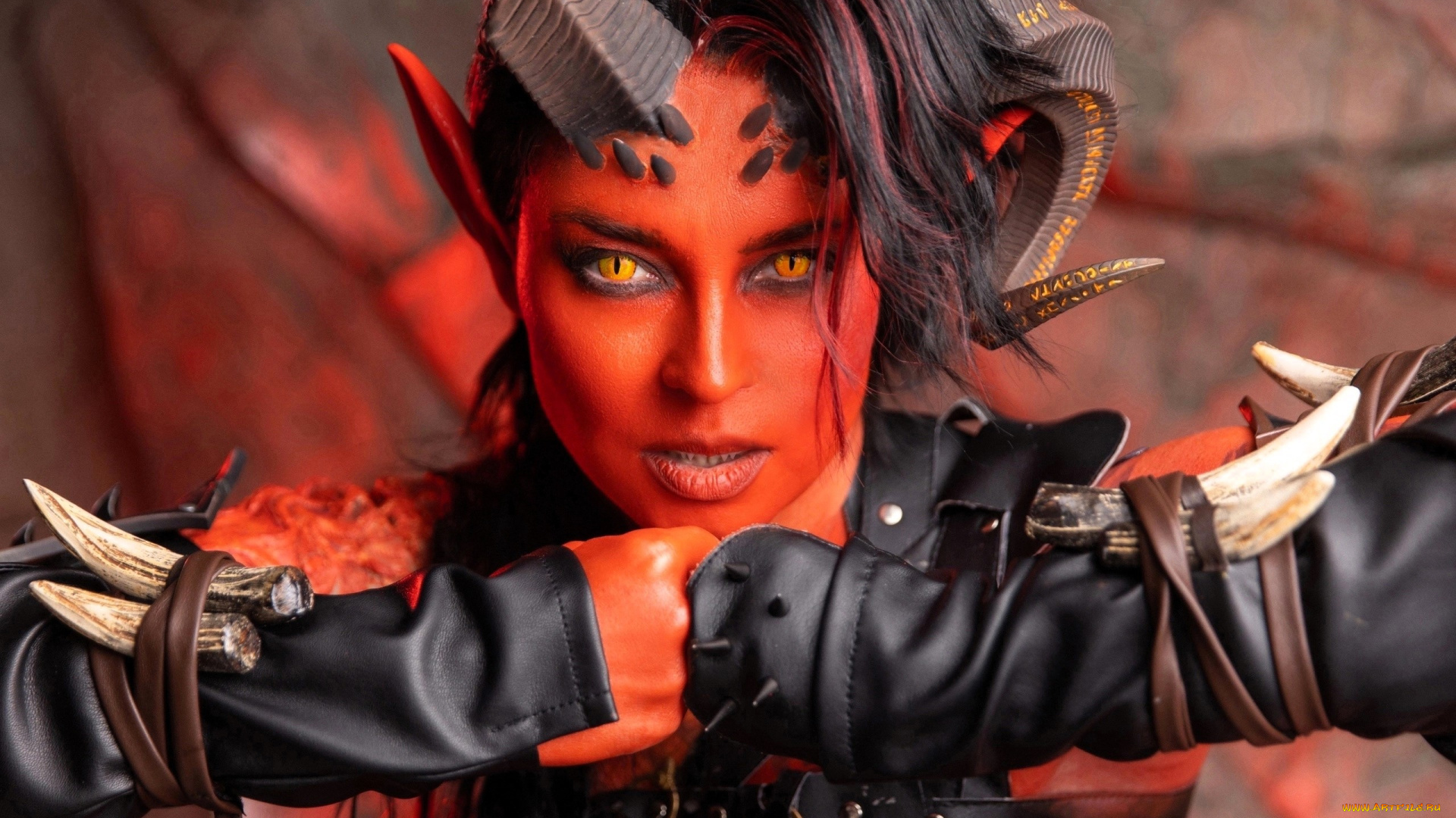 девушки, анна, шаховская, образ, косплей, демонесса, скала