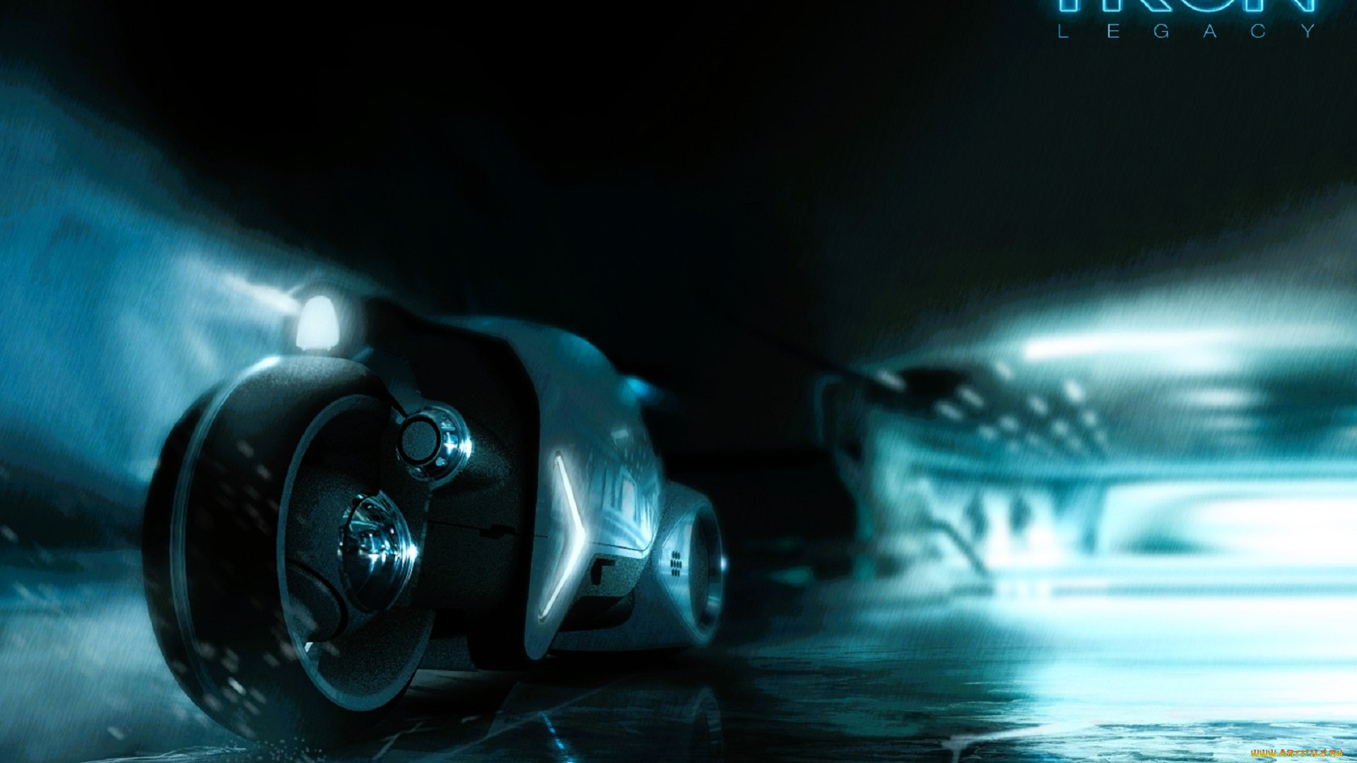 кино, фильмы, tron, legacy, мотоцикл, транспорт, неон, тоннель