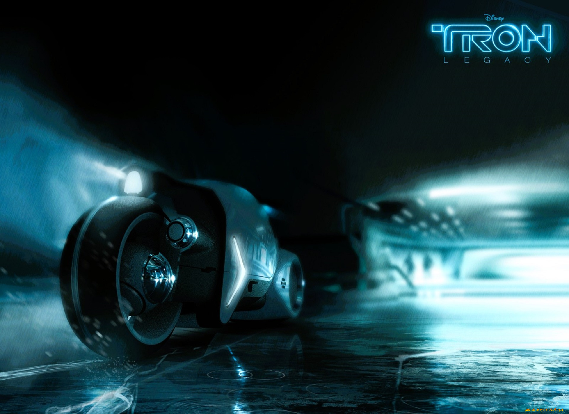 кино, фильмы, tron, legacy, мотоцикл, транспорт, неон, тоннель
