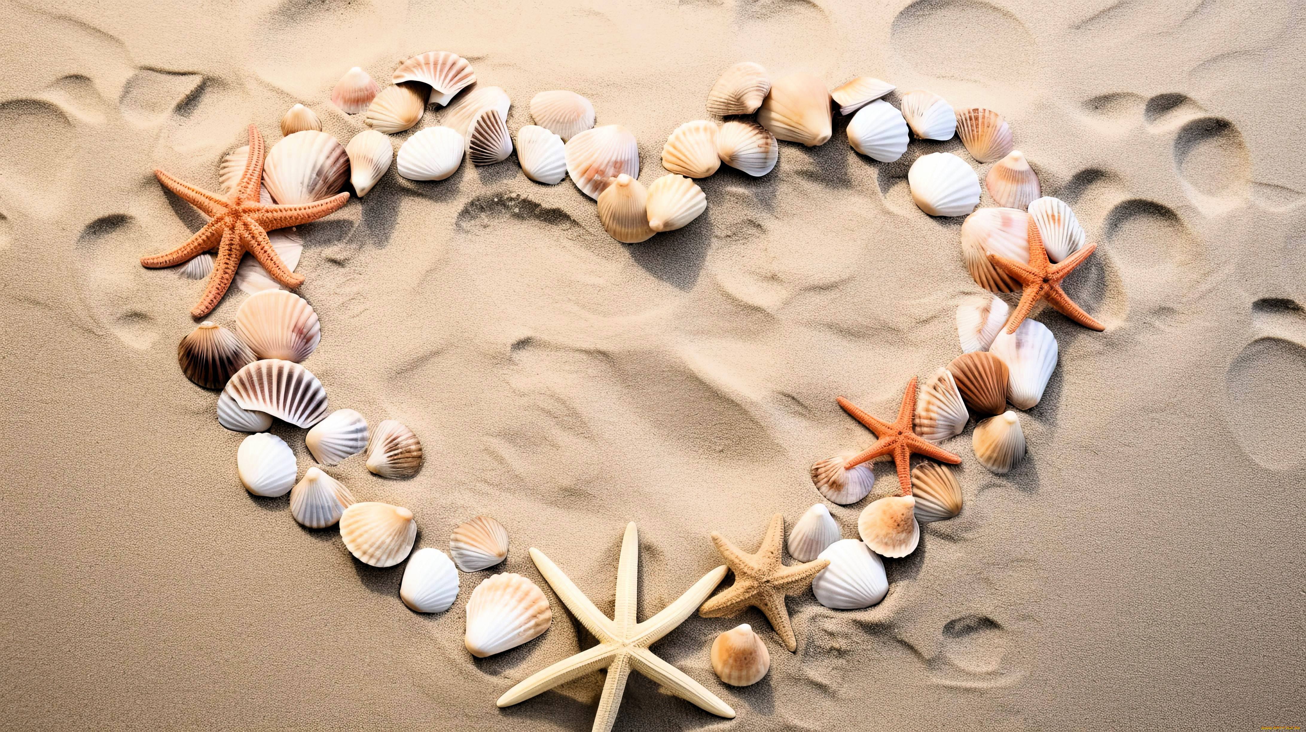 разное, ракушки, , кораллы, , декоративные, и, spa-камни, сердечко, песок