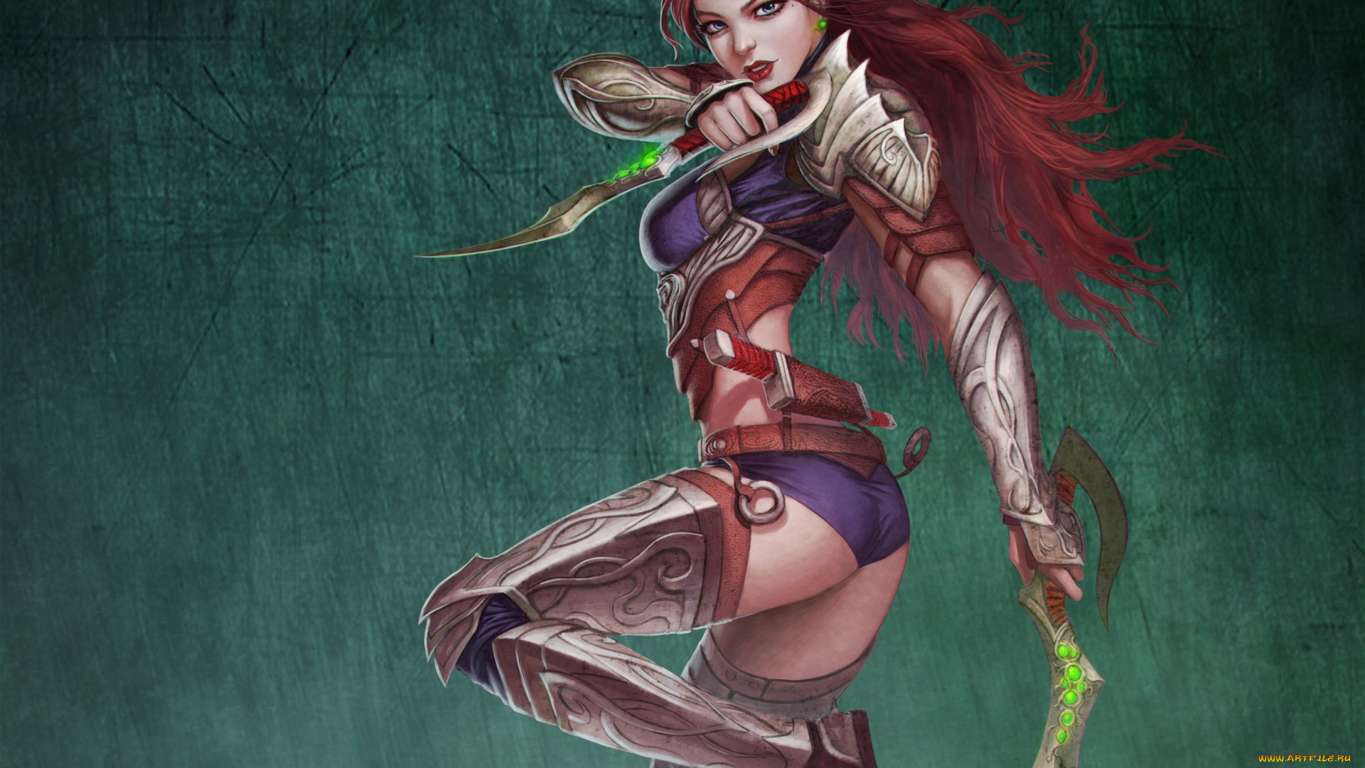 bruce, mashbat, фэнтези, девушки, воительница, кинжалы