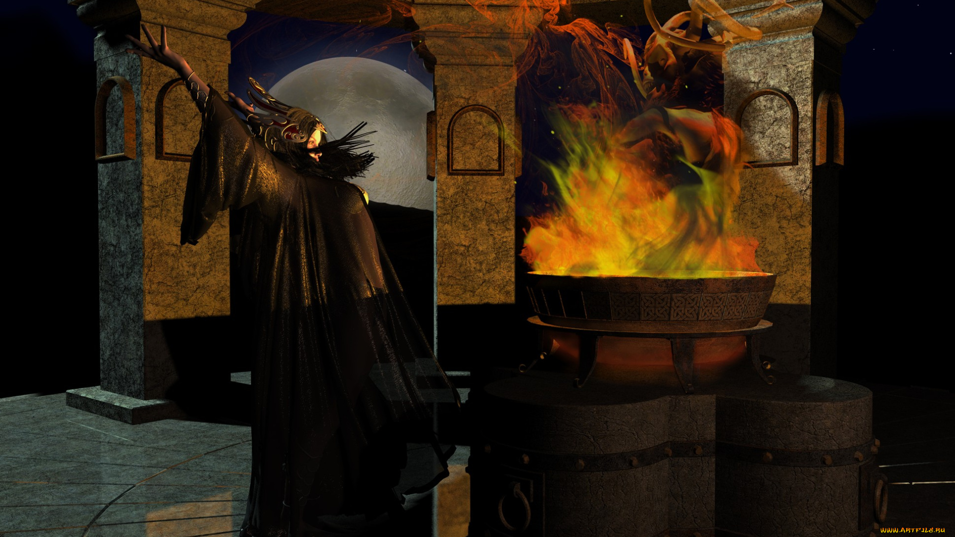 3д, графика, fantasy, , фантазия, магия, девушка