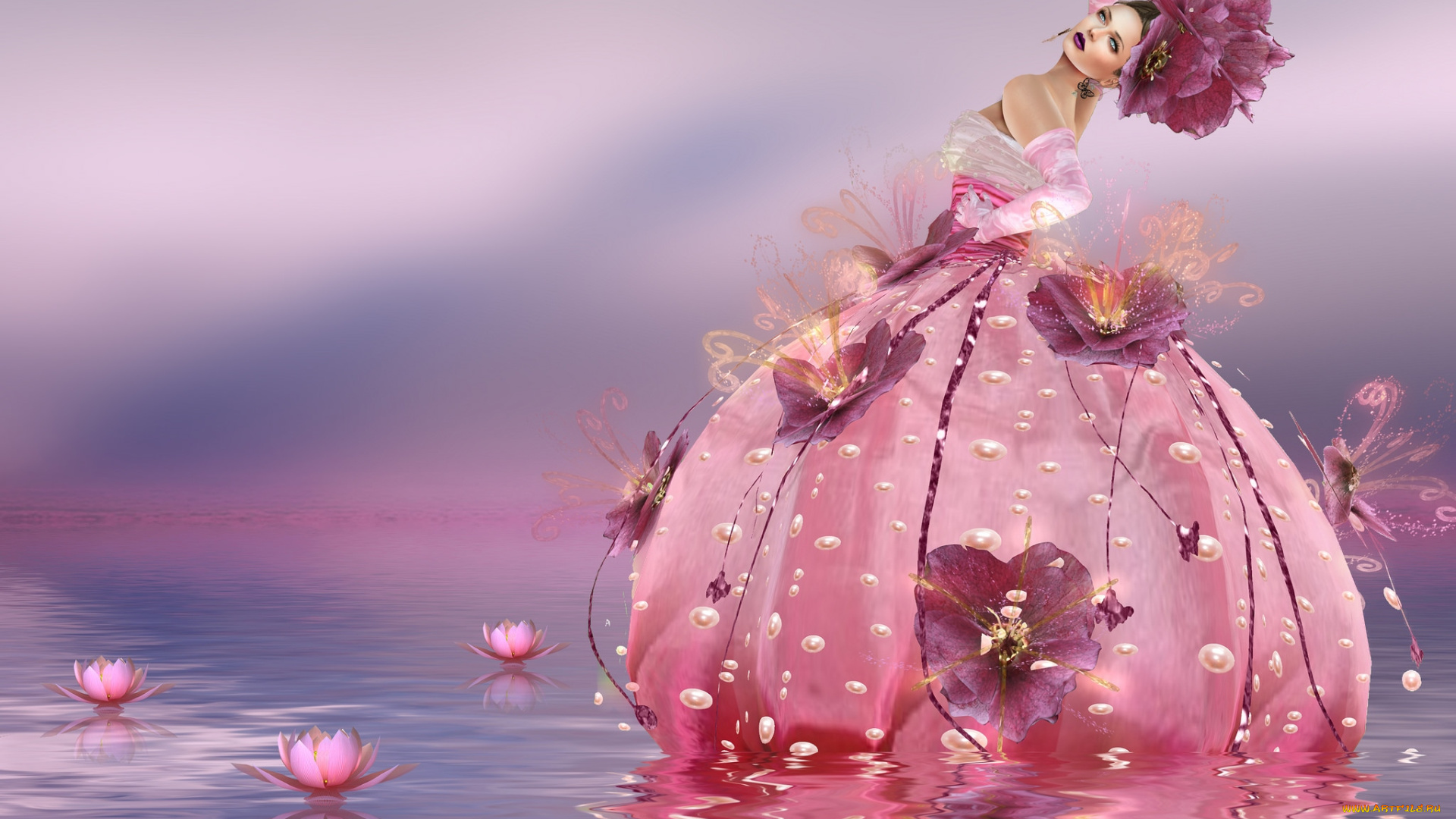 3д, графика, people, , люди, платье