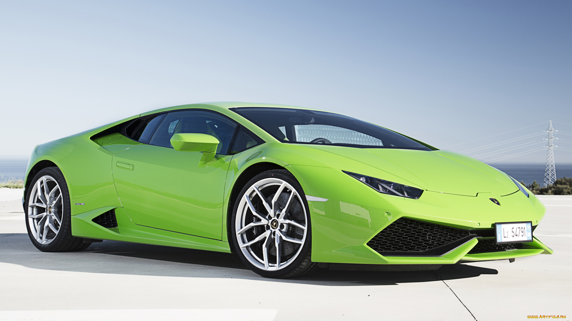 автомобили, lamborghini, huracаn, зеленый, 2014г, lb724, lp, 610-4