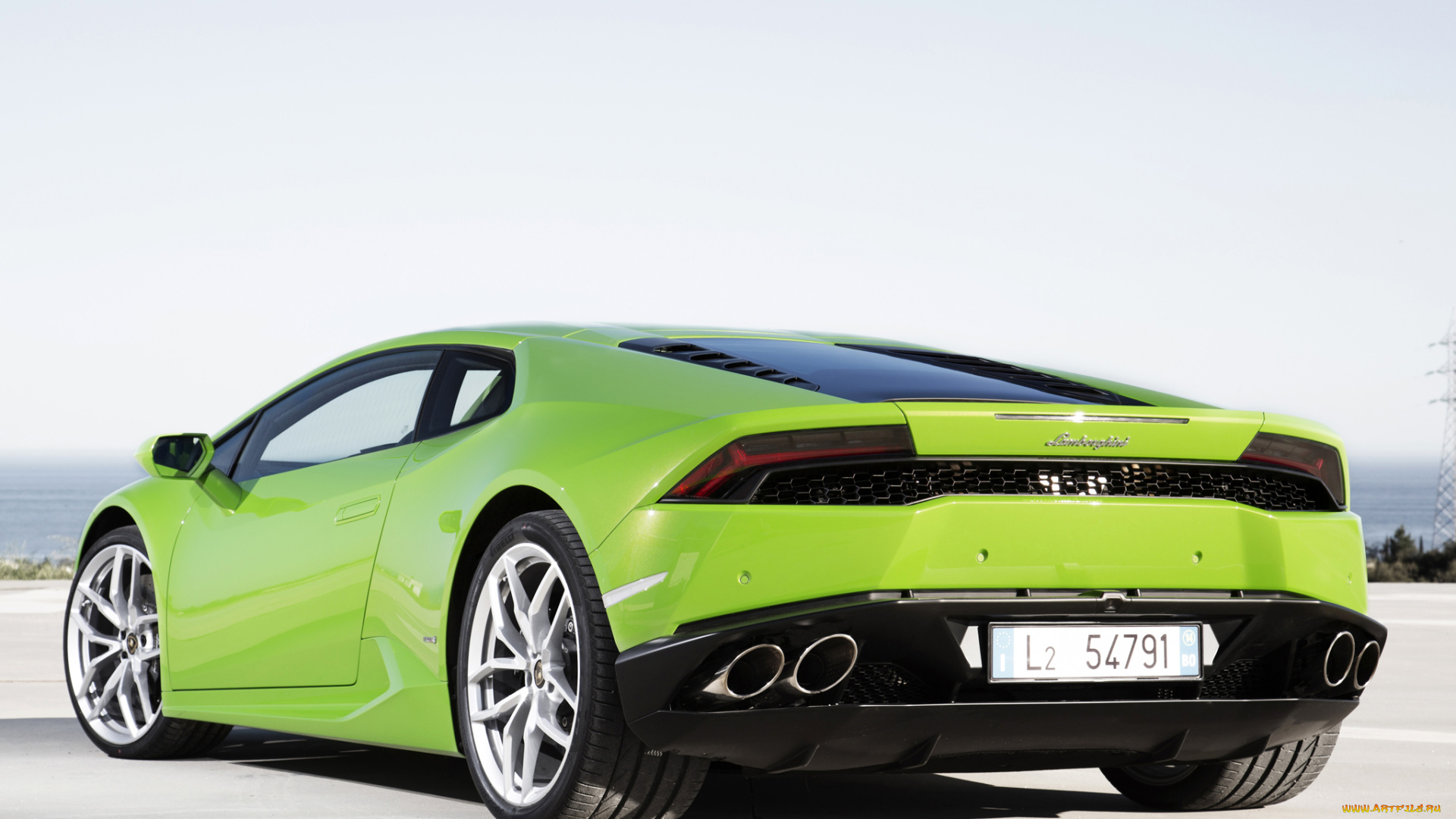 автомобили, lamborghini, lb724, lp, 610-4, huracаn, зеленый, 2014г