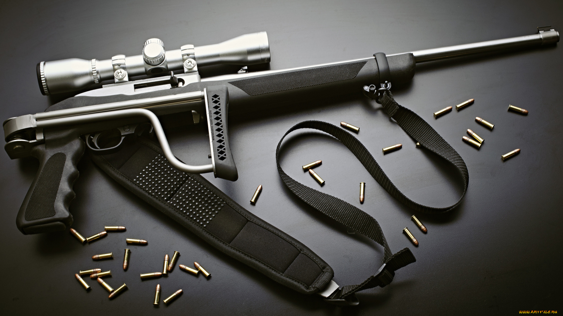 оружие, винтовки, с, прицеломприцелы, пули, прицел