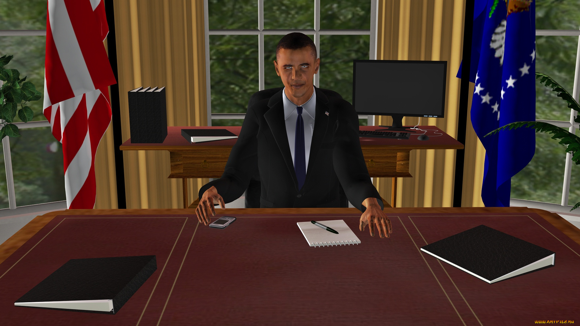 oval, office, 3д, графика, people, , люди, бос, офис, стол