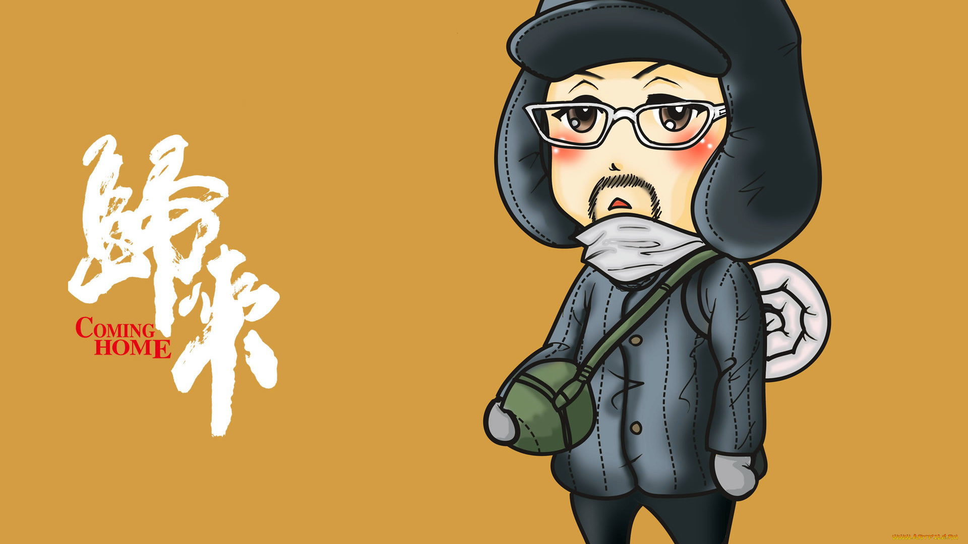 рисованные, кино, очки, шапка, мужчина