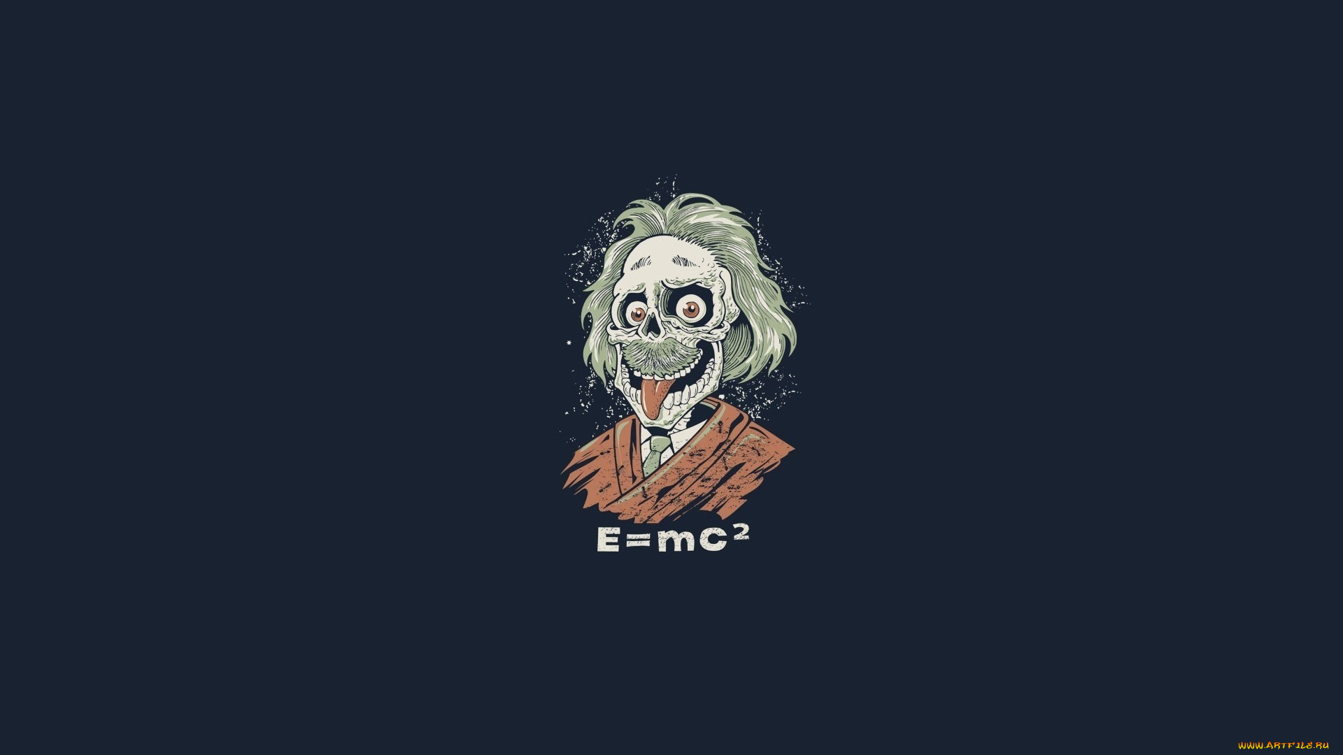 рисованные, минимализм, мертвяк, зомби, эйнштейн