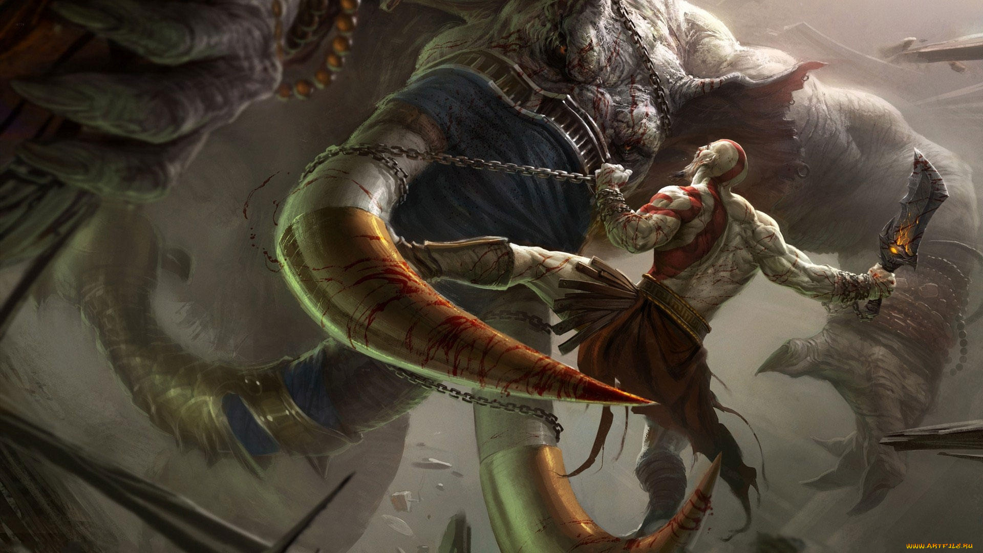 видео, игры, god, of, war, , ascension, монст, воин, драка