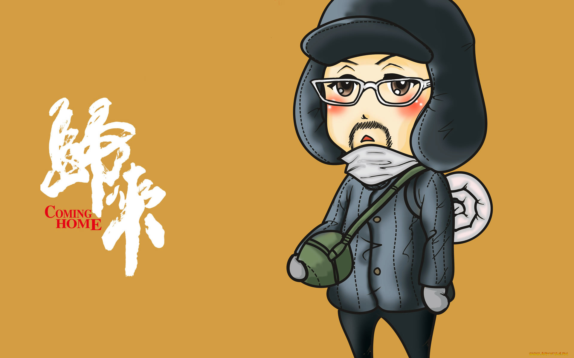 рисованные, кино, очки, шапка, мужчина