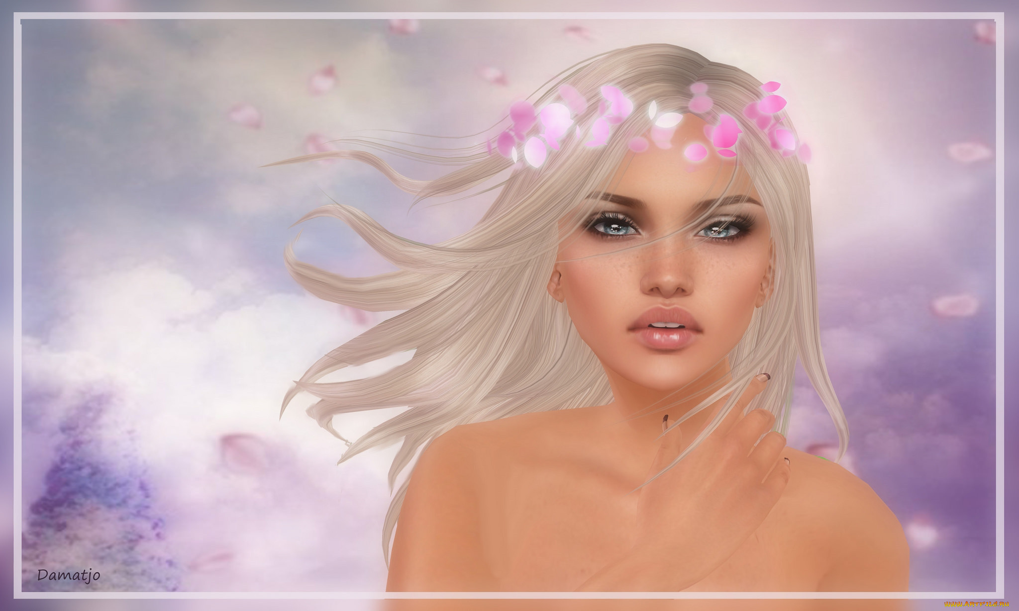 3д, графика, portraits, , портрет, блондинка