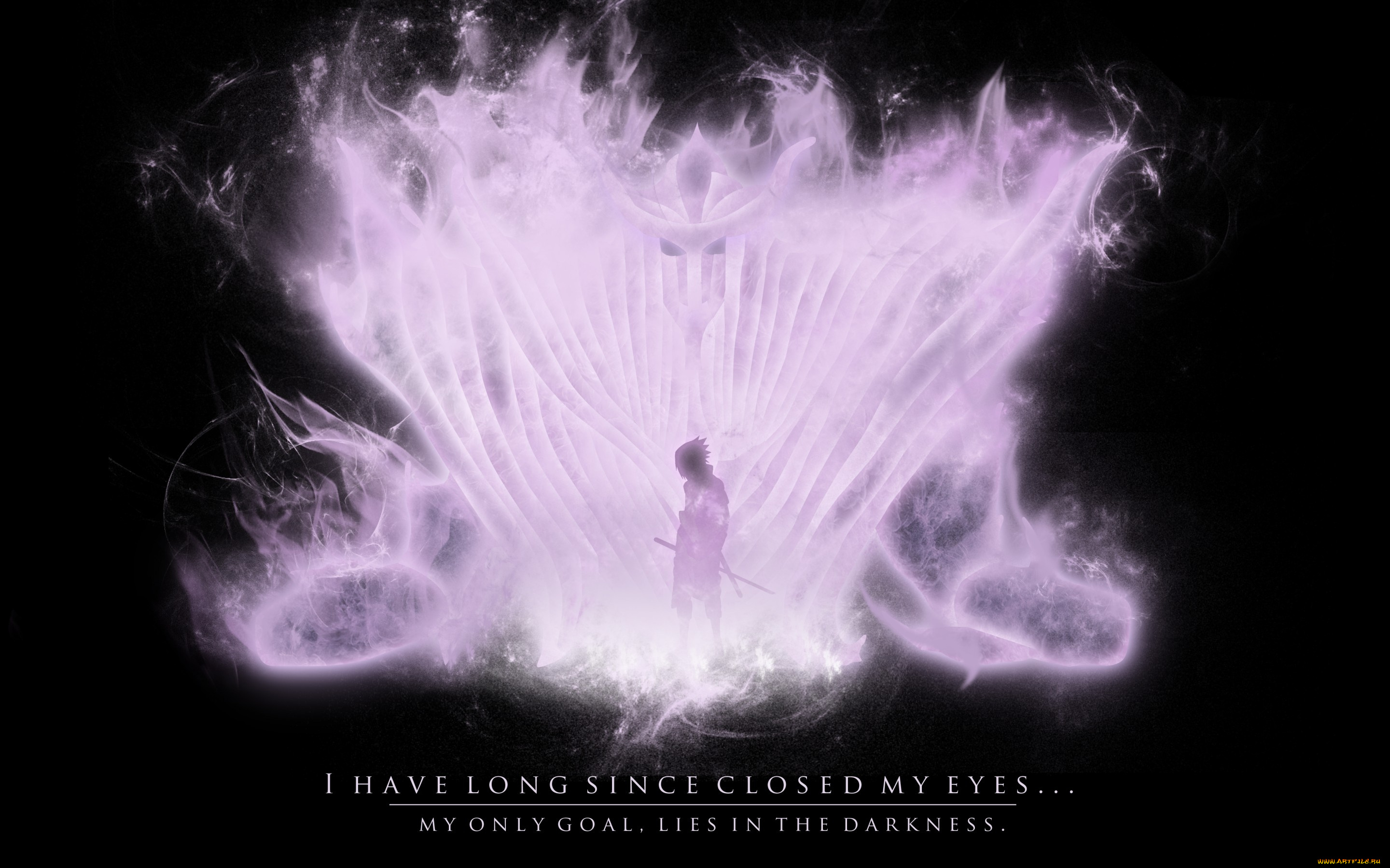 аниме, naruto, сусано, саске, чёрный, фон, учиха