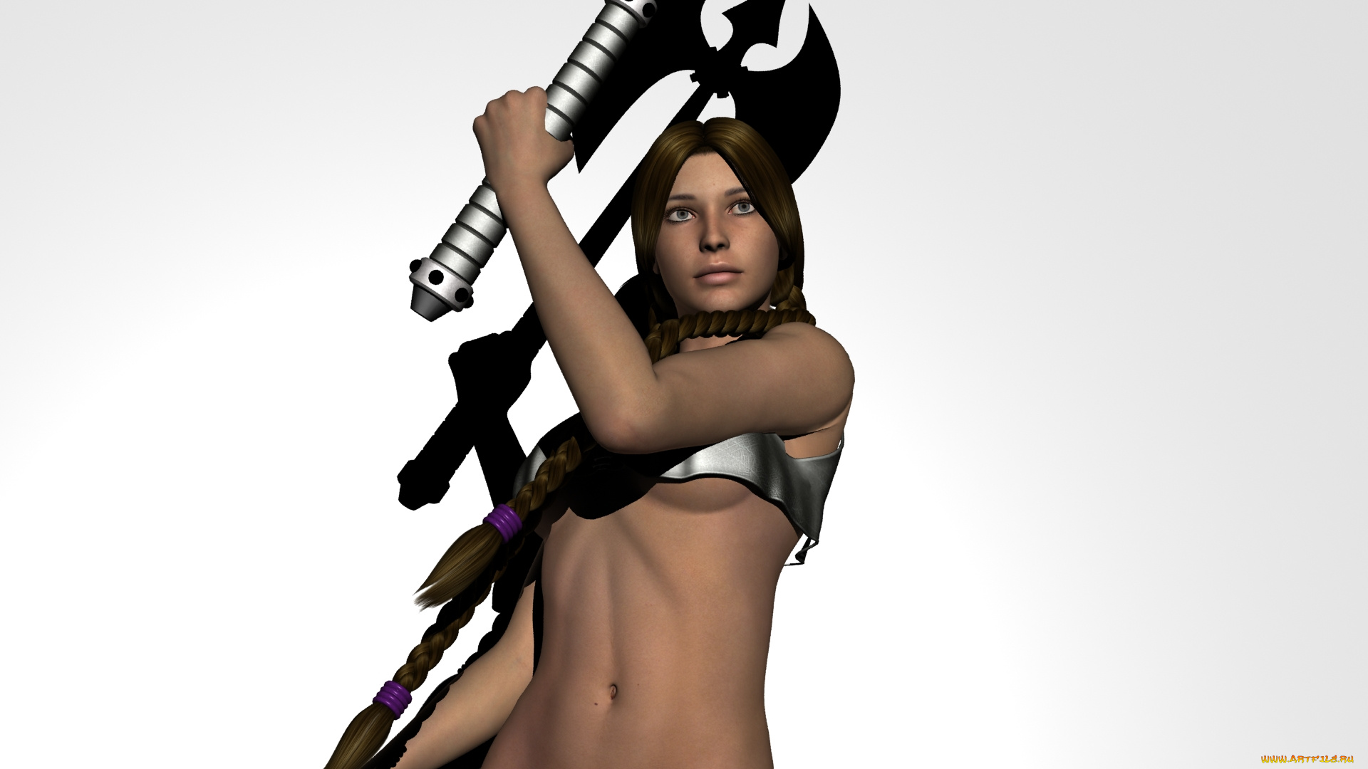 3д, графика, фантазия, , fantasy, девушка, взгляд, фон, оружие