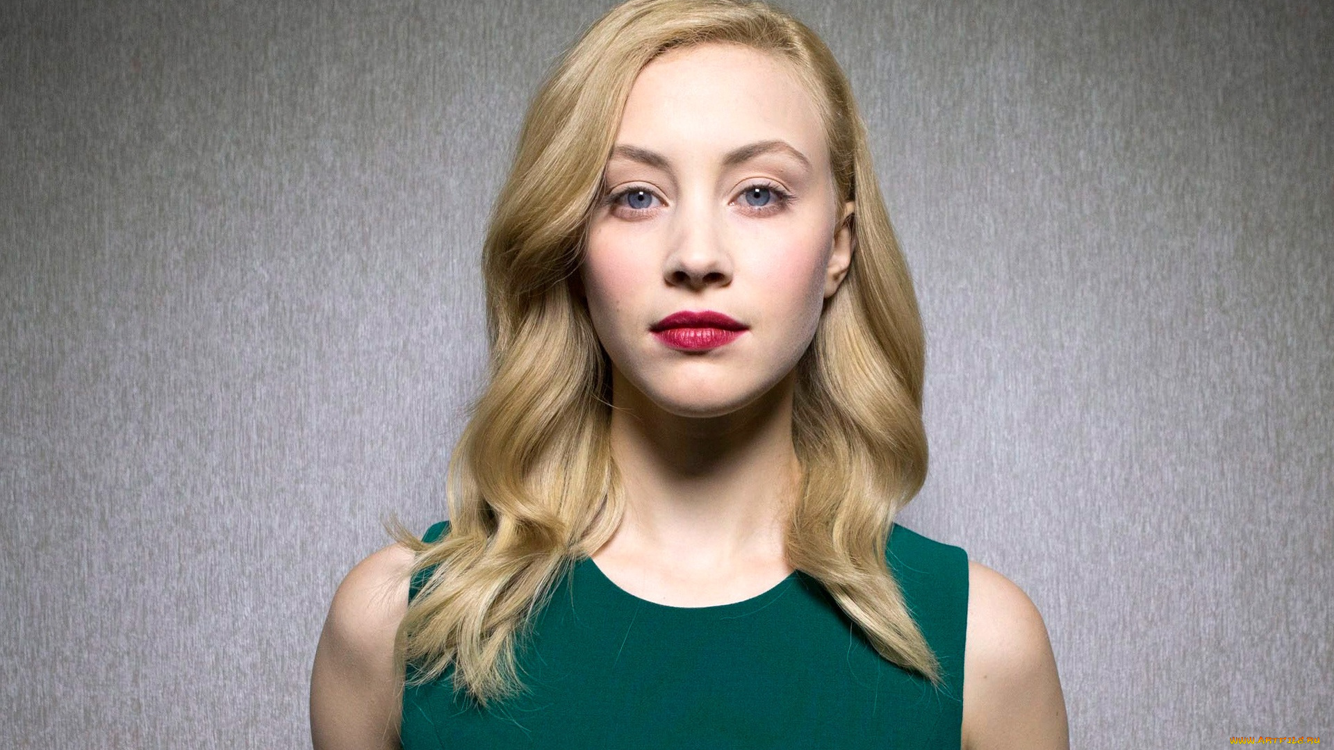 девушки, sarah, gadon, сара, гэдон, блондинка, актриса, взгляд, серый, фон