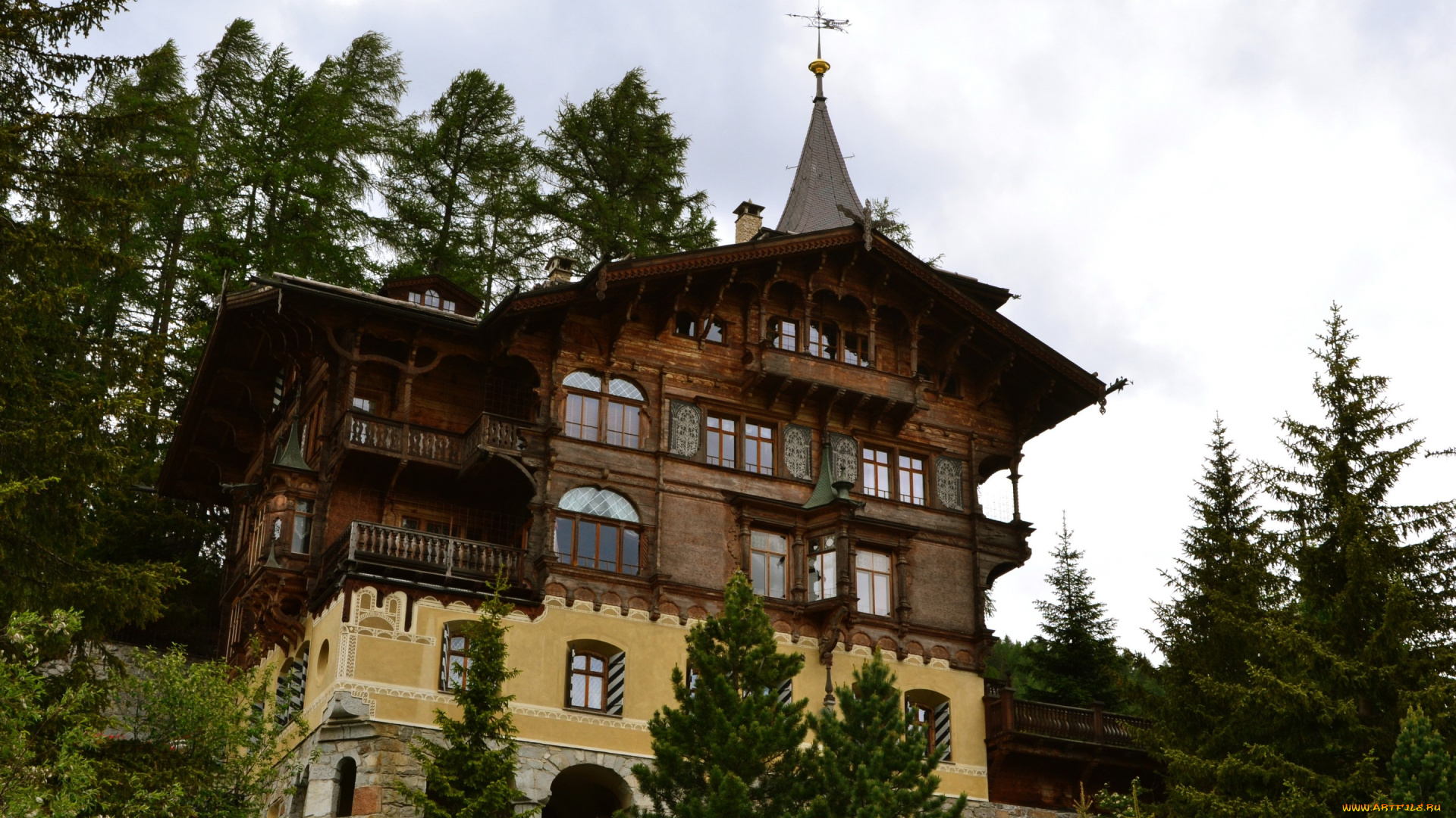 города, -, здания, , дома, дом, st-moritz, деревья, дизайн, швейцария