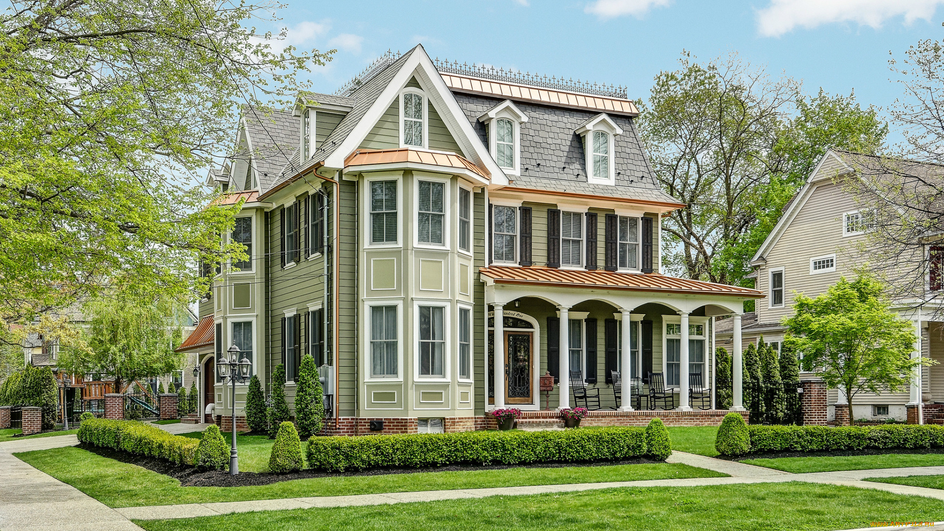 города, -, здания, , дома, особняк, дом, вашингтон, сша, красивый