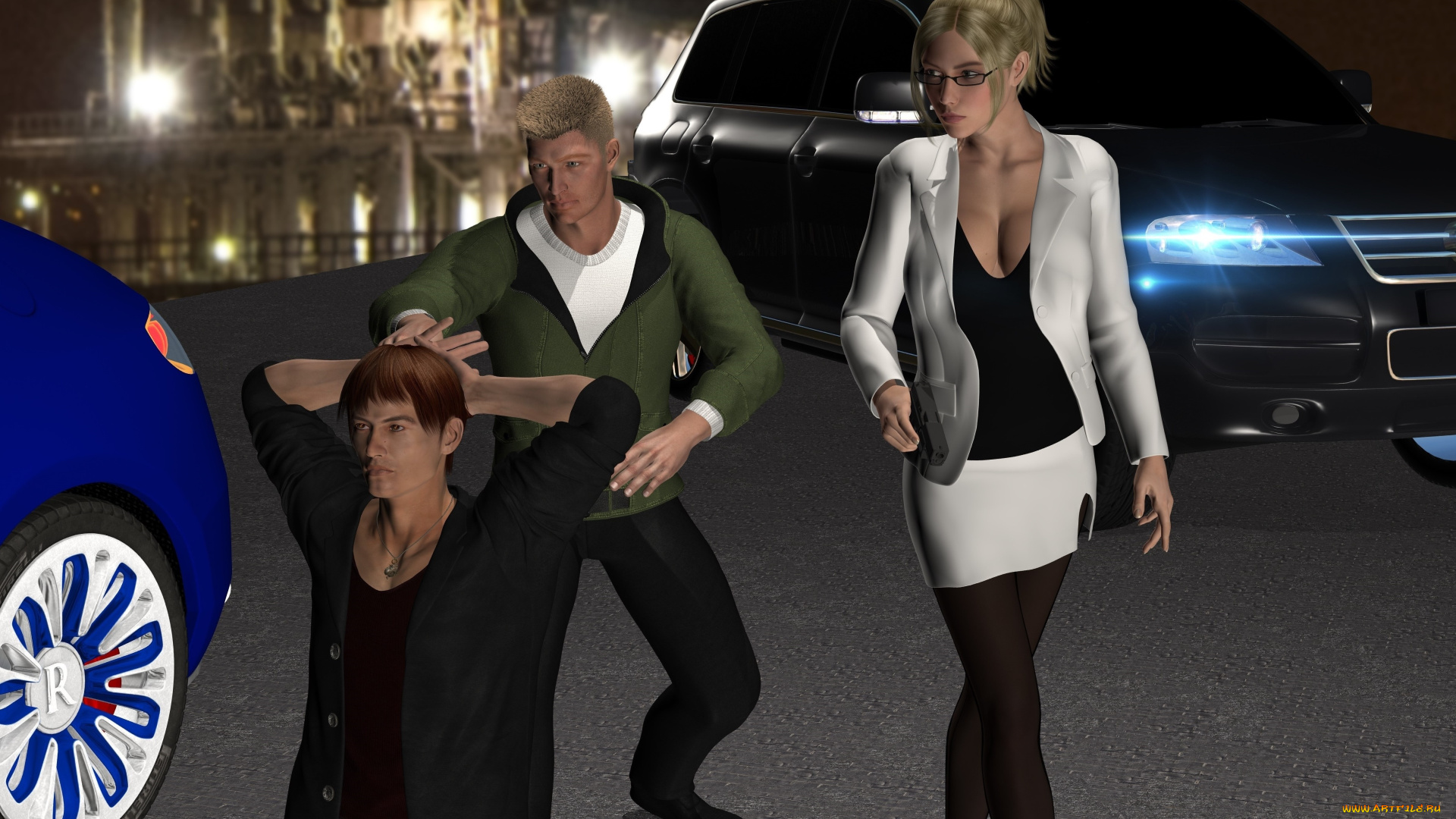 she, wolf, ii, 3д, графика, фантазия, , fantasy, взгляд, фон, мужчины, девушка