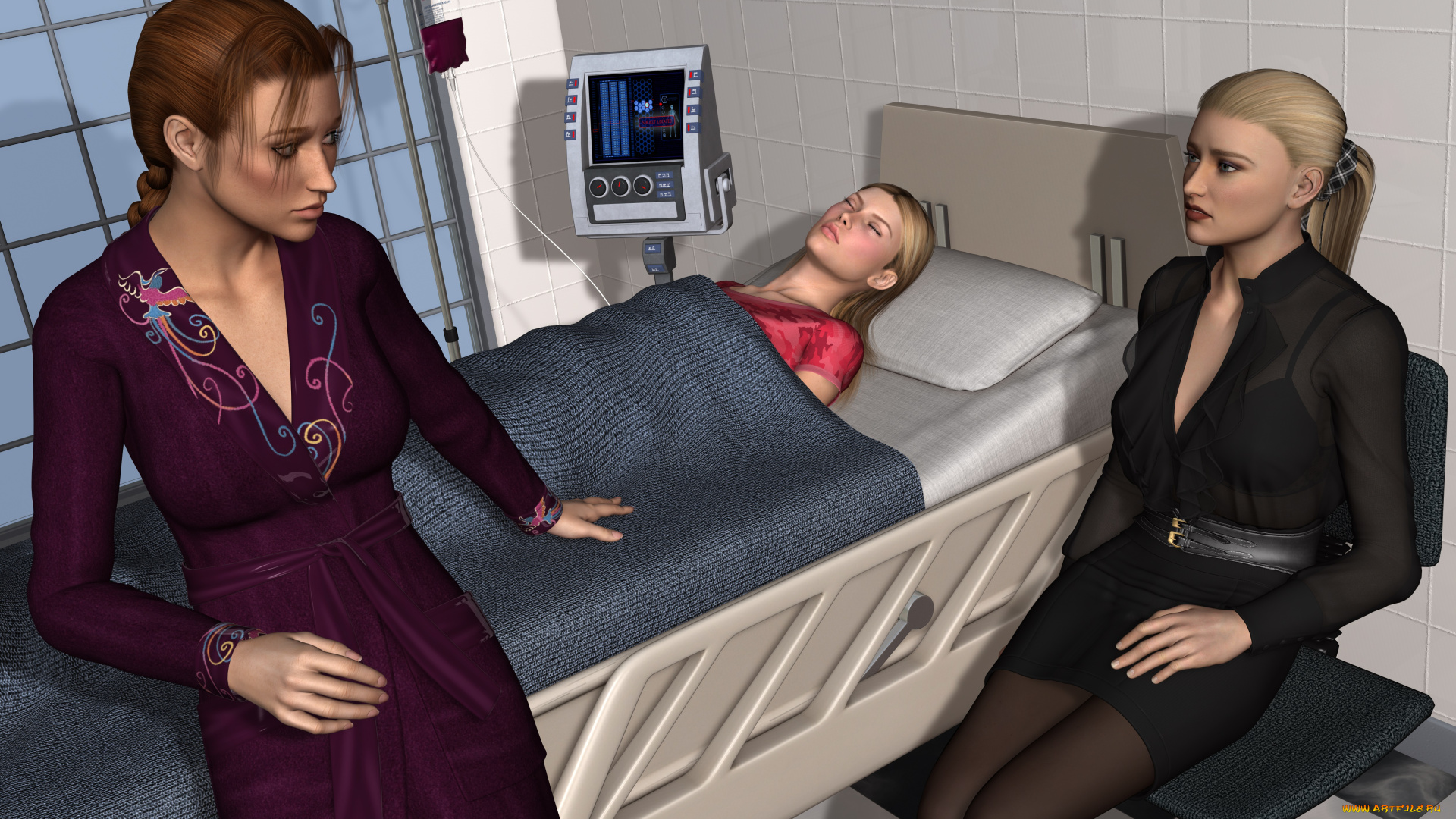 she, wolf, ii, 3д, графика, фантазия, , fantasy, девушки, фон, взгляд