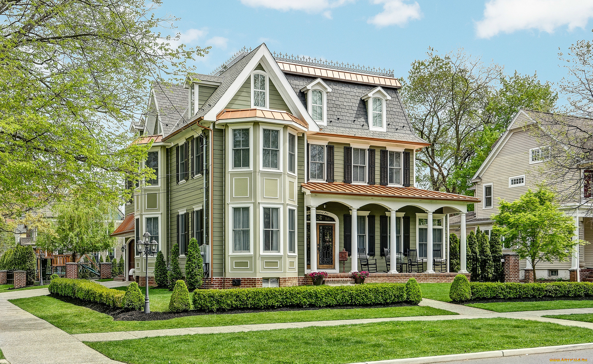 города, -, здания, , дома, особняк, дом, вашингтон, сша, красивый