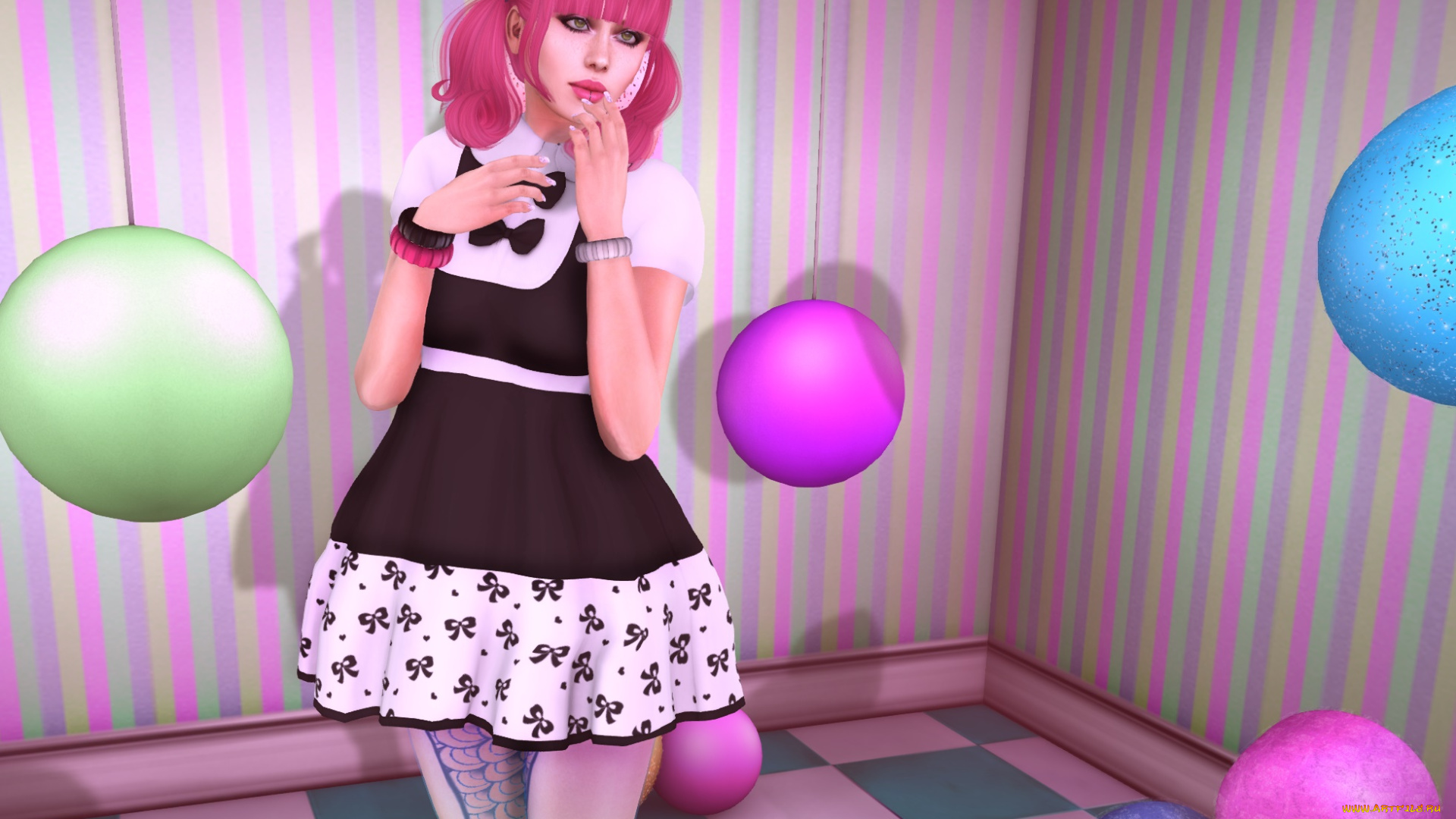 3д, графика, люди, , people, девушка, рыжая, фон, взгляд