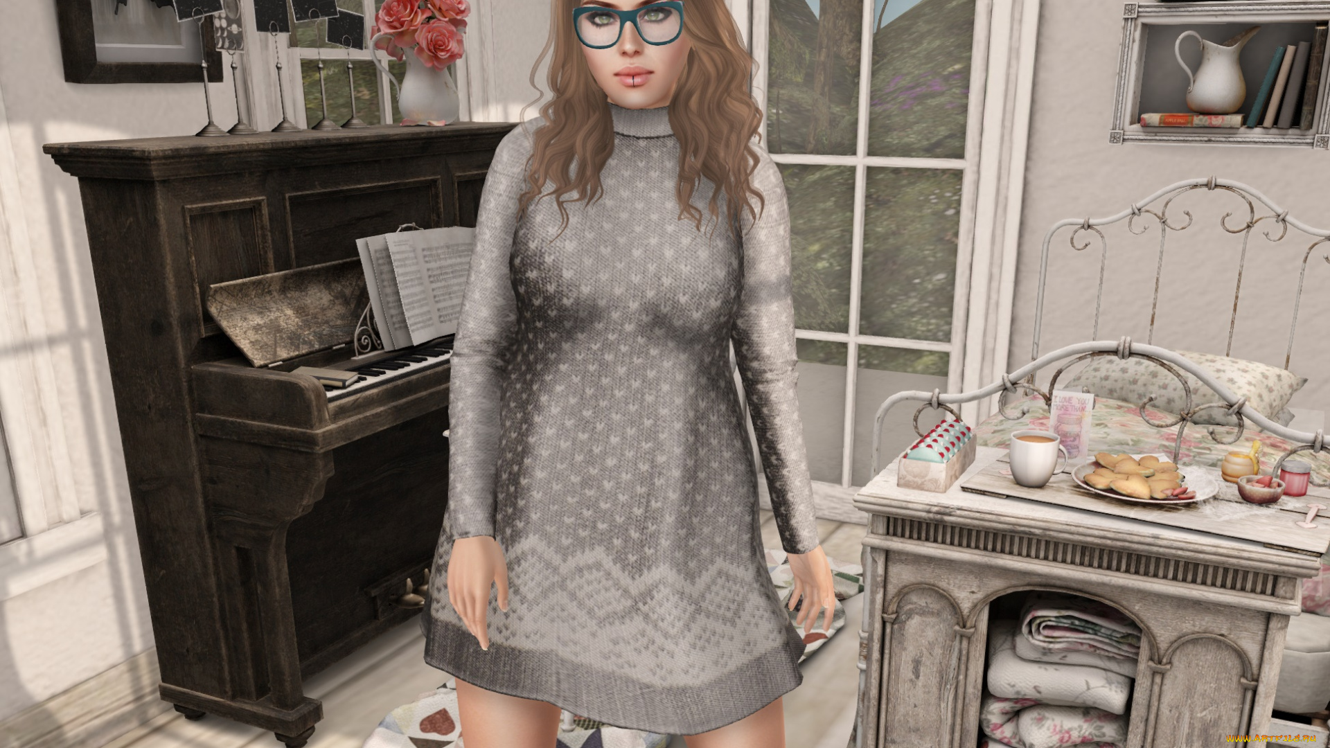 3д, графика, люди, , people, взгляд, фон, девушка