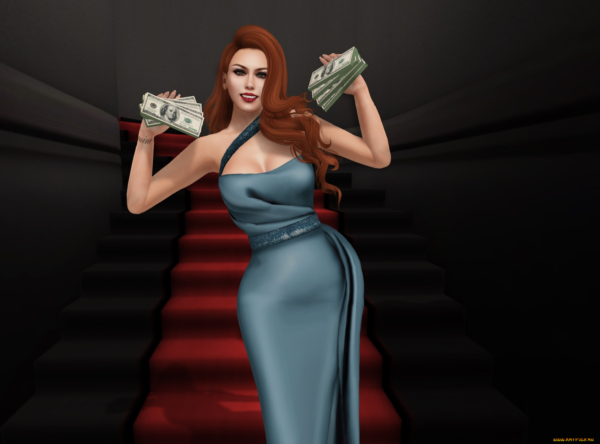 3д, графика, люди, , people, девушка, взгляд, фон