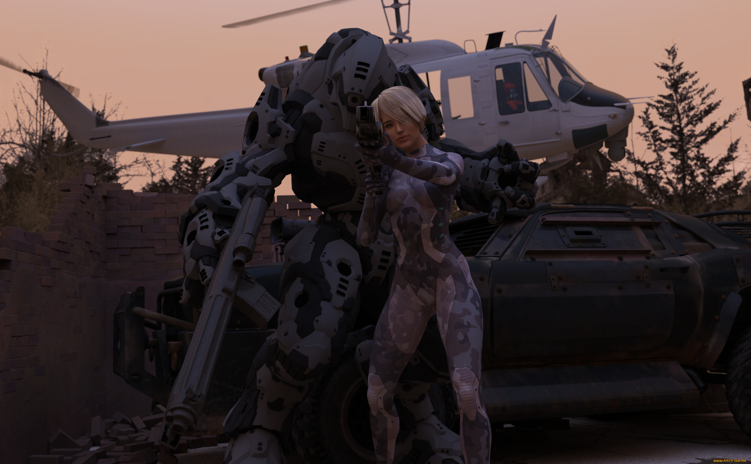 3д, графика, фантазия, , fantasy, взгляд, девушка, оружие, фон