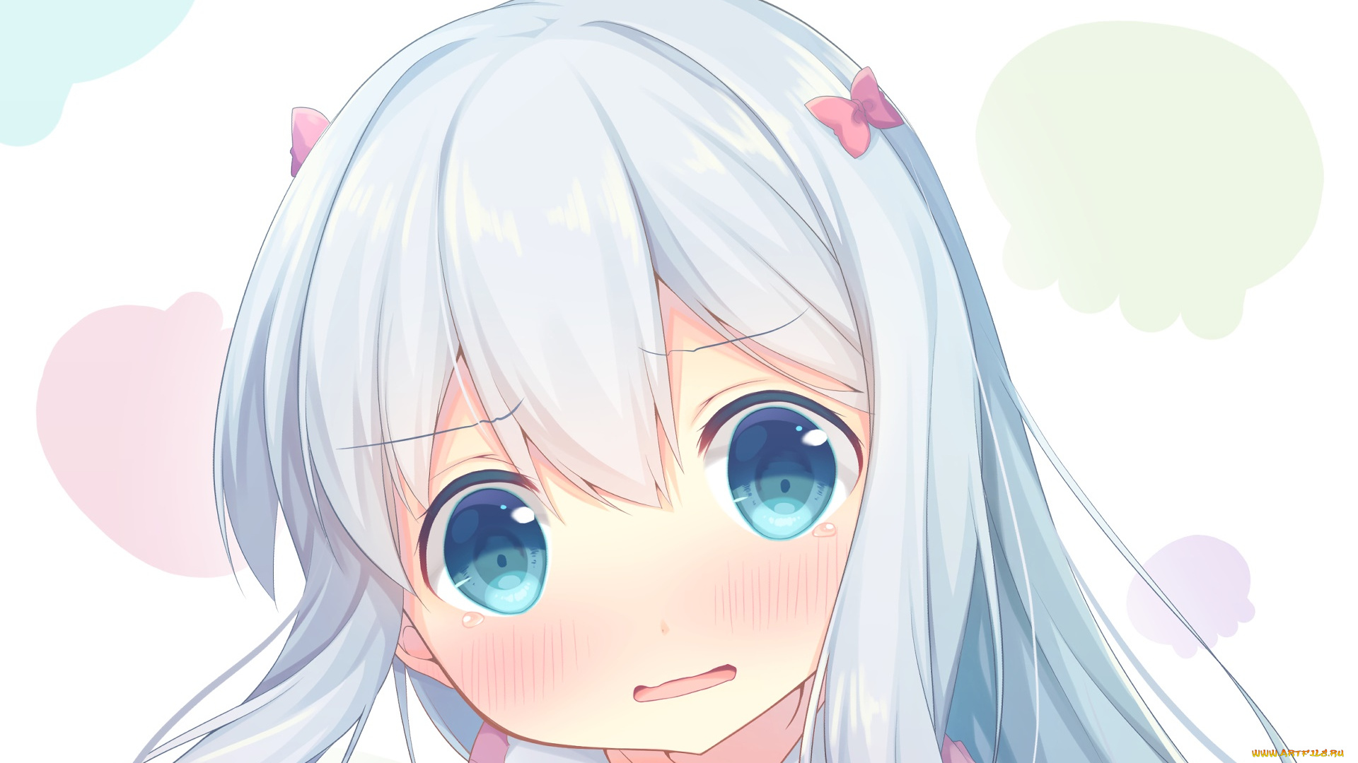аниме, eromanga-sensei, девушка, взгляд, фон