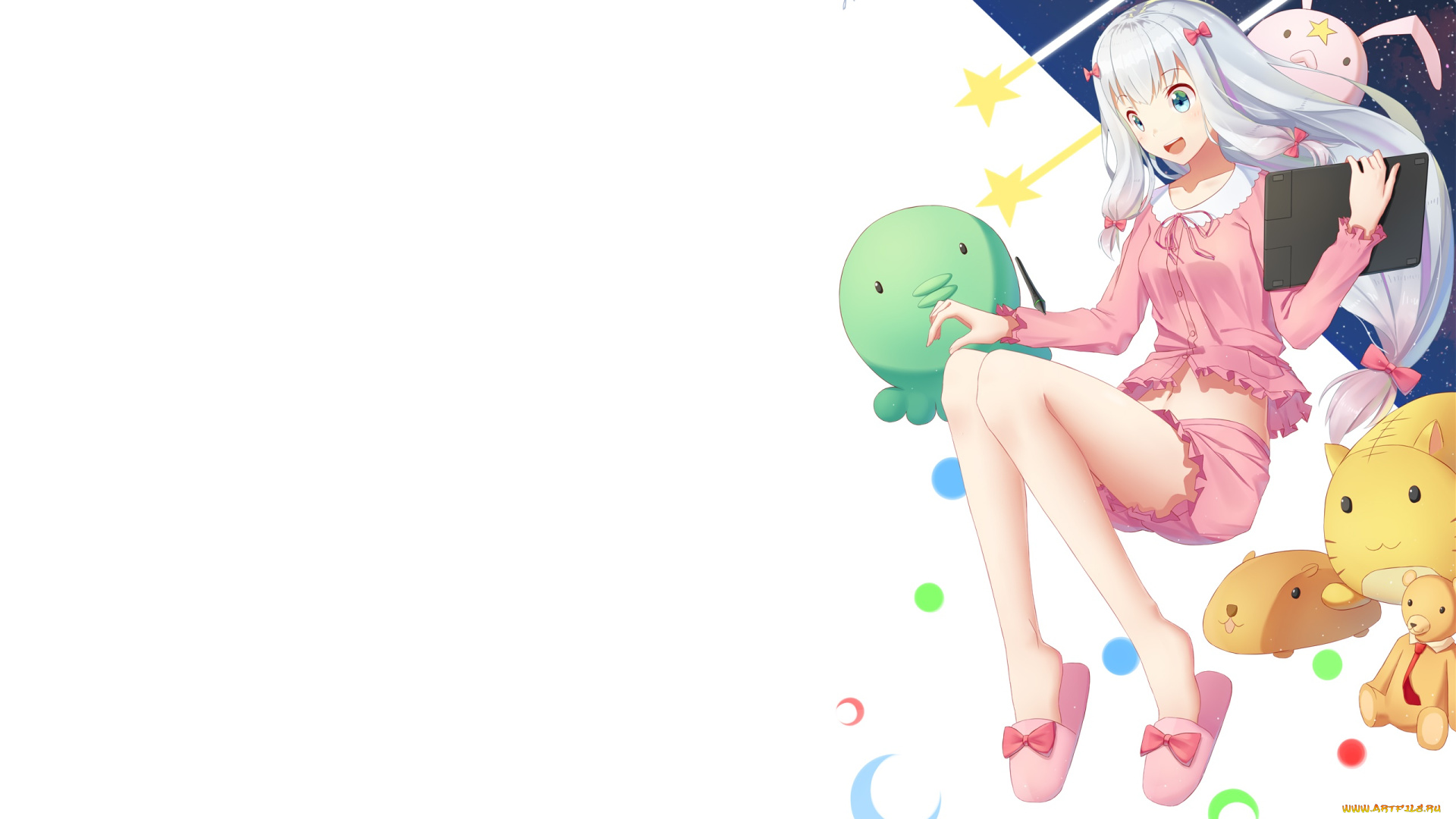 аниме, eromanga-sensei, девушка, взгляд, фон