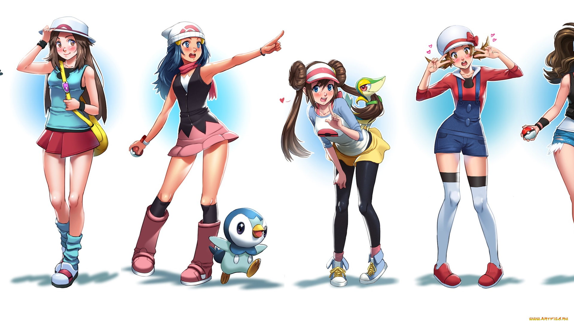 аниме, pokemon, фон, взгляд, девушки
