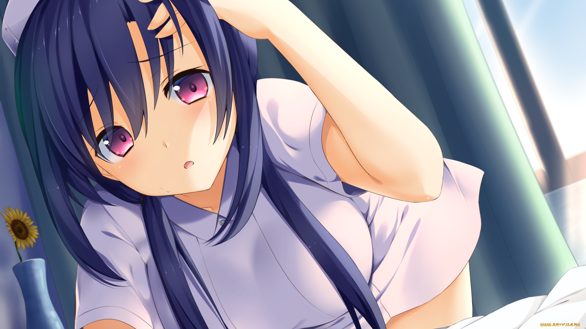 аниме, unknown, , другое, фон, взгляд, девушка