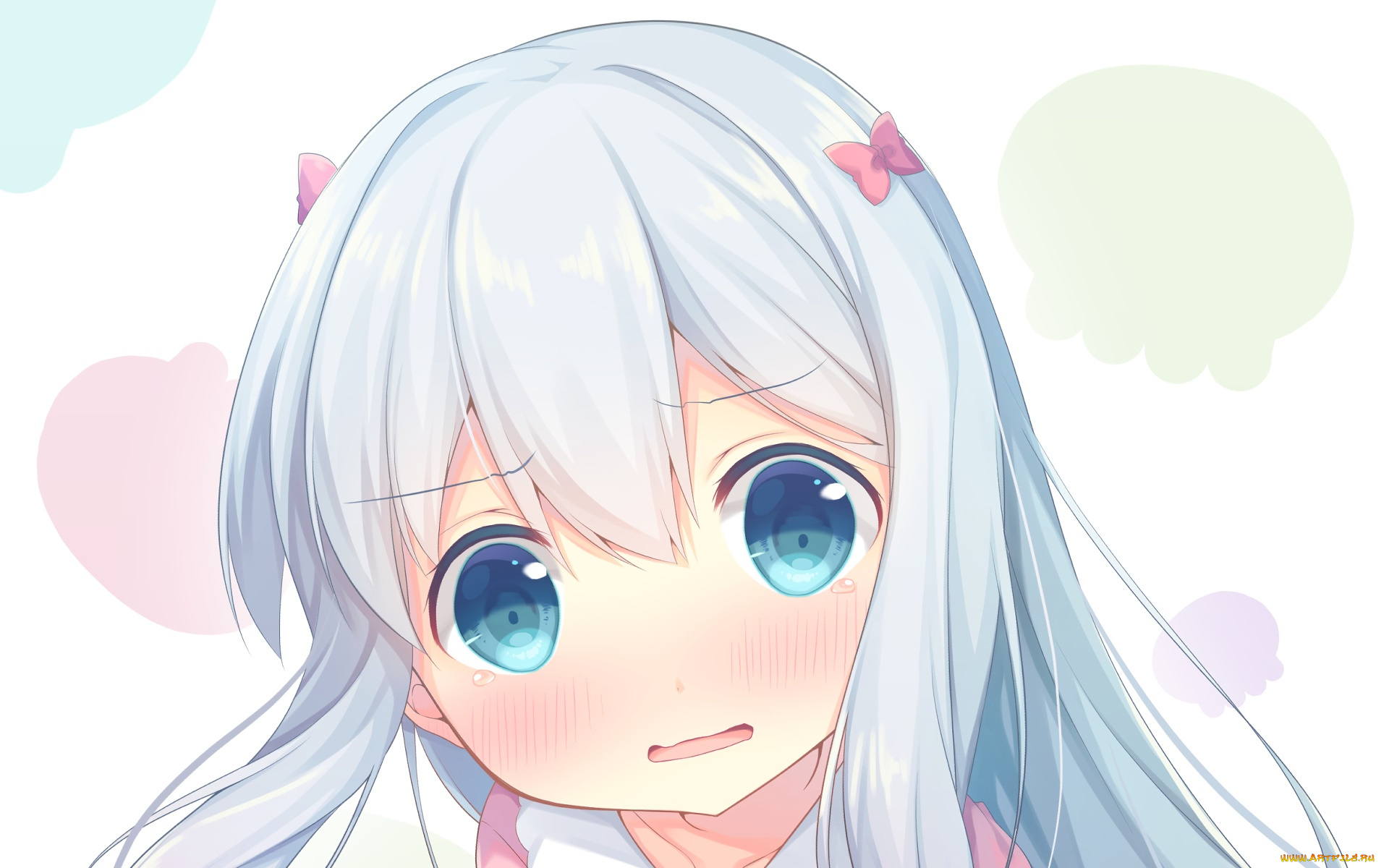 аниме, eromanga-sensei, девушка, взгляд, фон