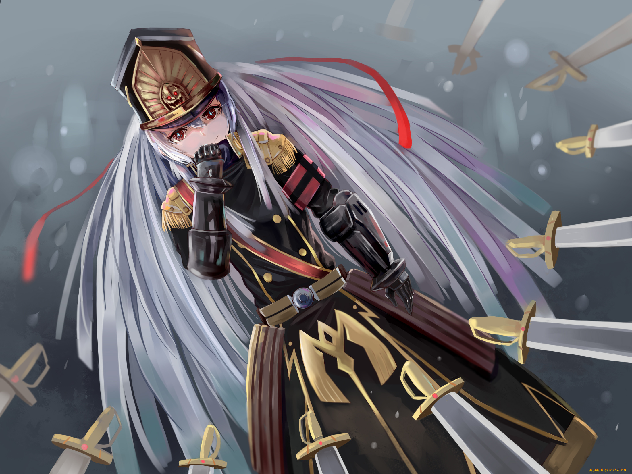 аниме, re, , creators, фон, взгляд, девушка