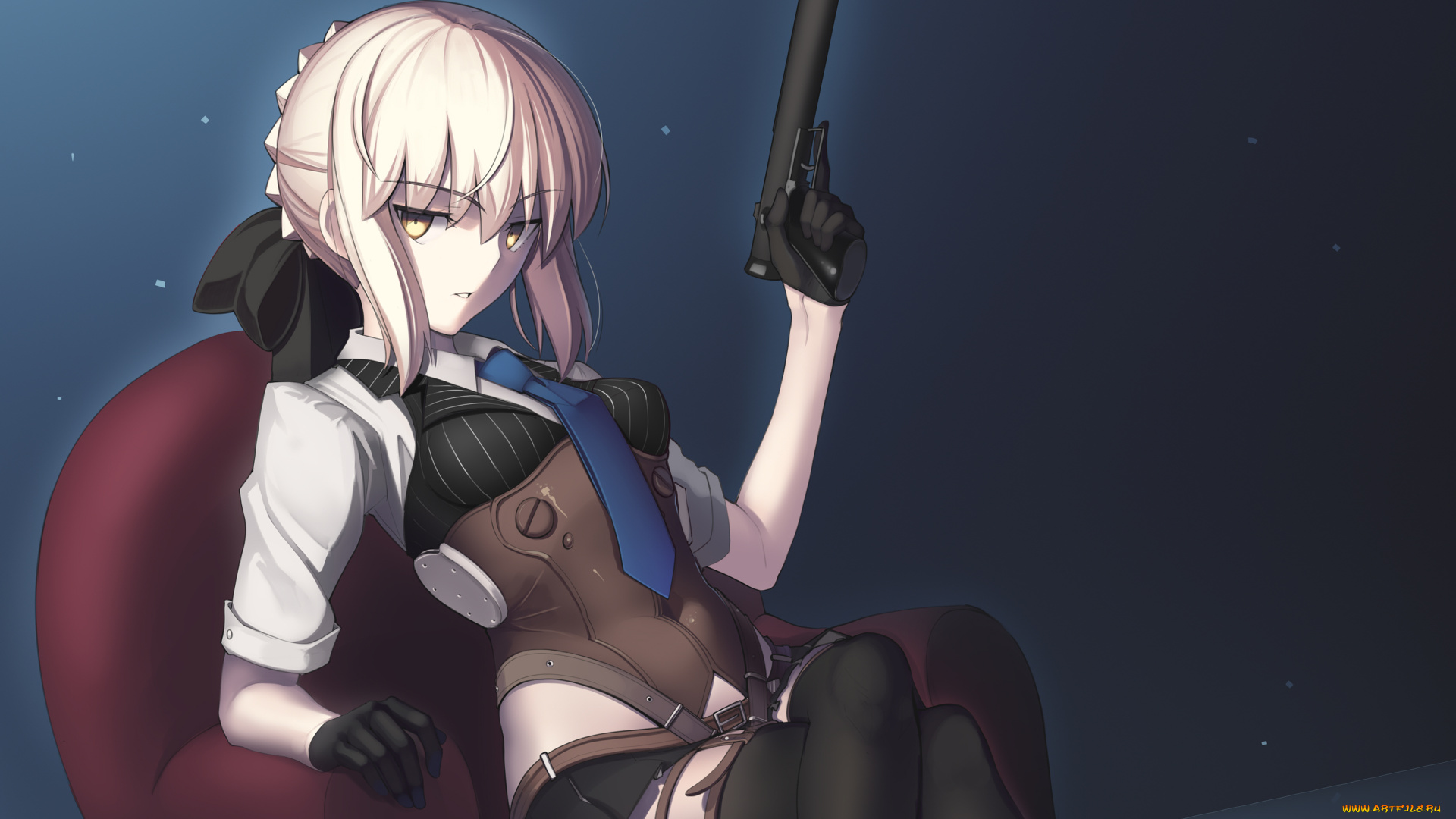 аниме, fate, stay, night, девушка