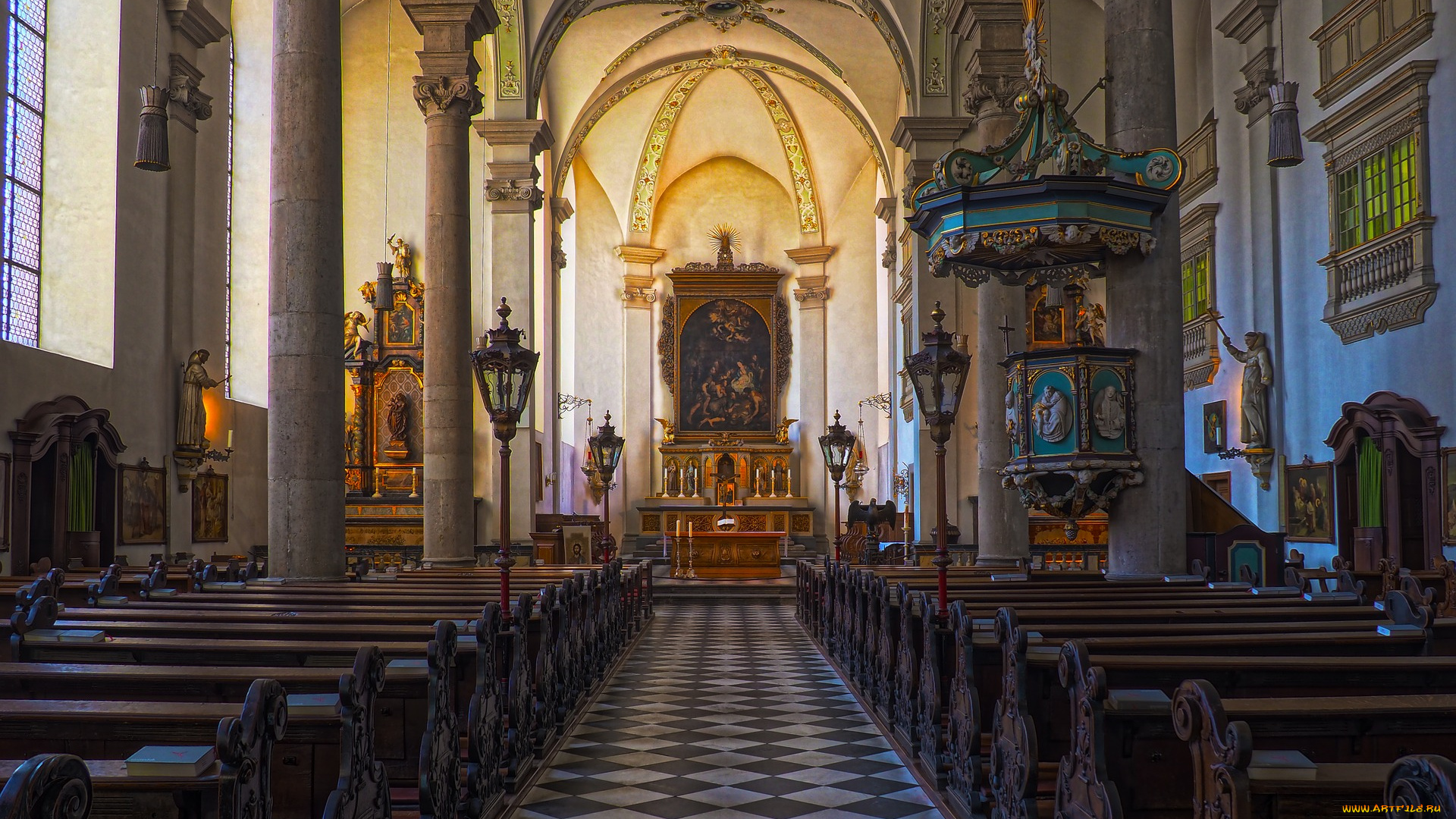 интерьер, убранство, , роспись, храма, церковь