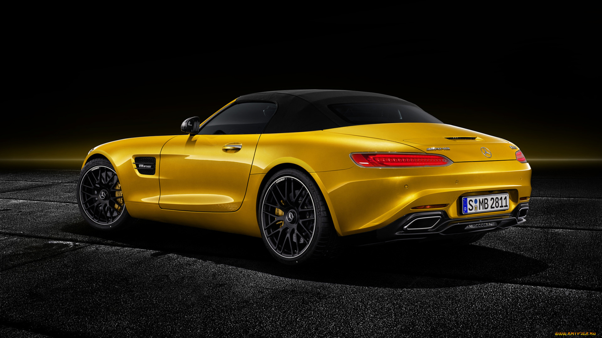 mercedes-benz, amg, gt, s, roadster, 2019, автомобили, mercedes-benz, gt, amg, s, roadster, 2019, жёлтый