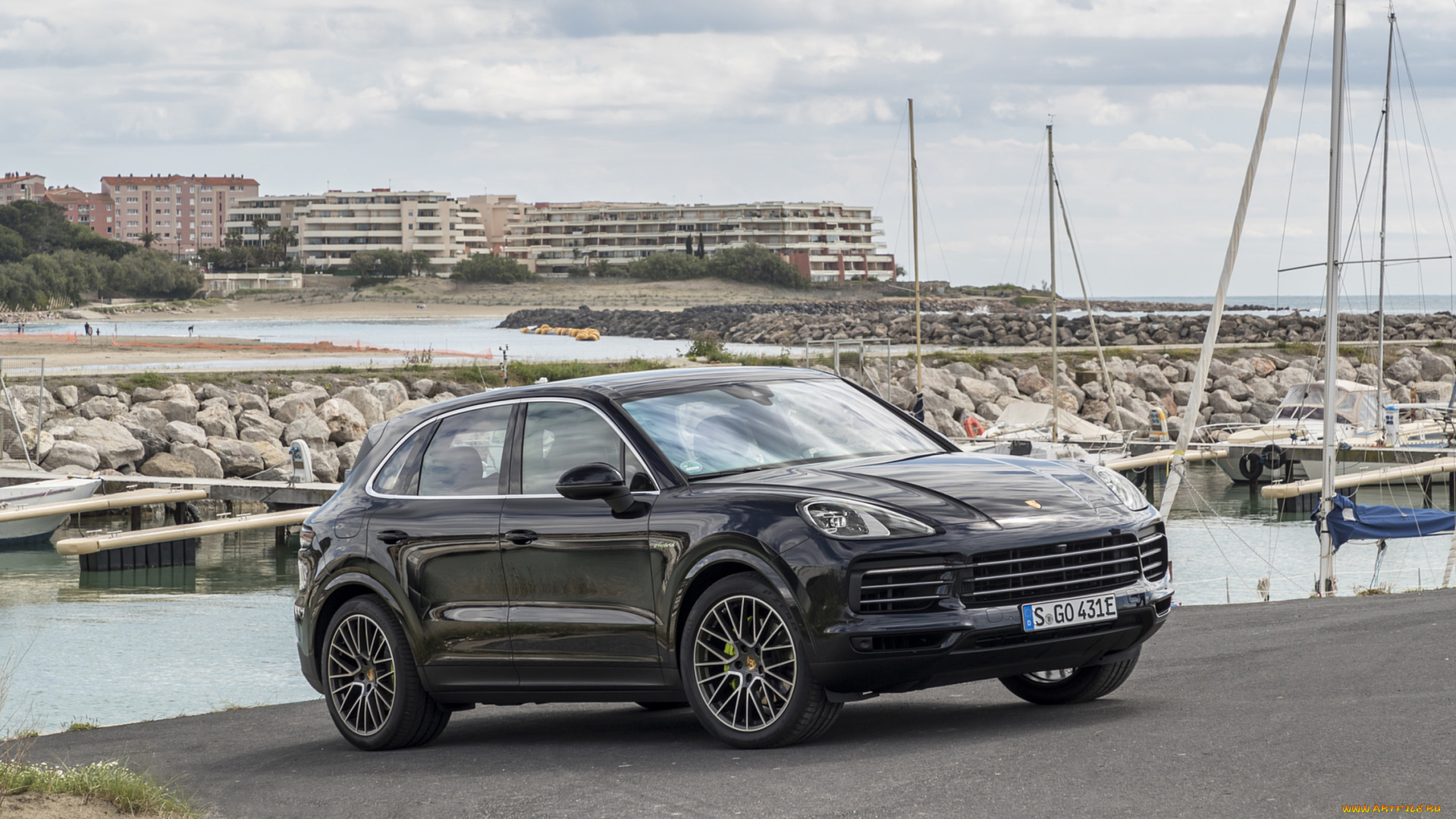 porsche, cayenne, e-hybrid, 2019, автомобили, porsche, cayenne, e-hybrid, 2019, чёрный