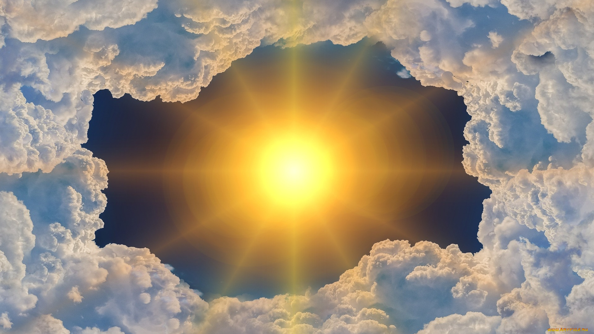 природа, облака, солнце