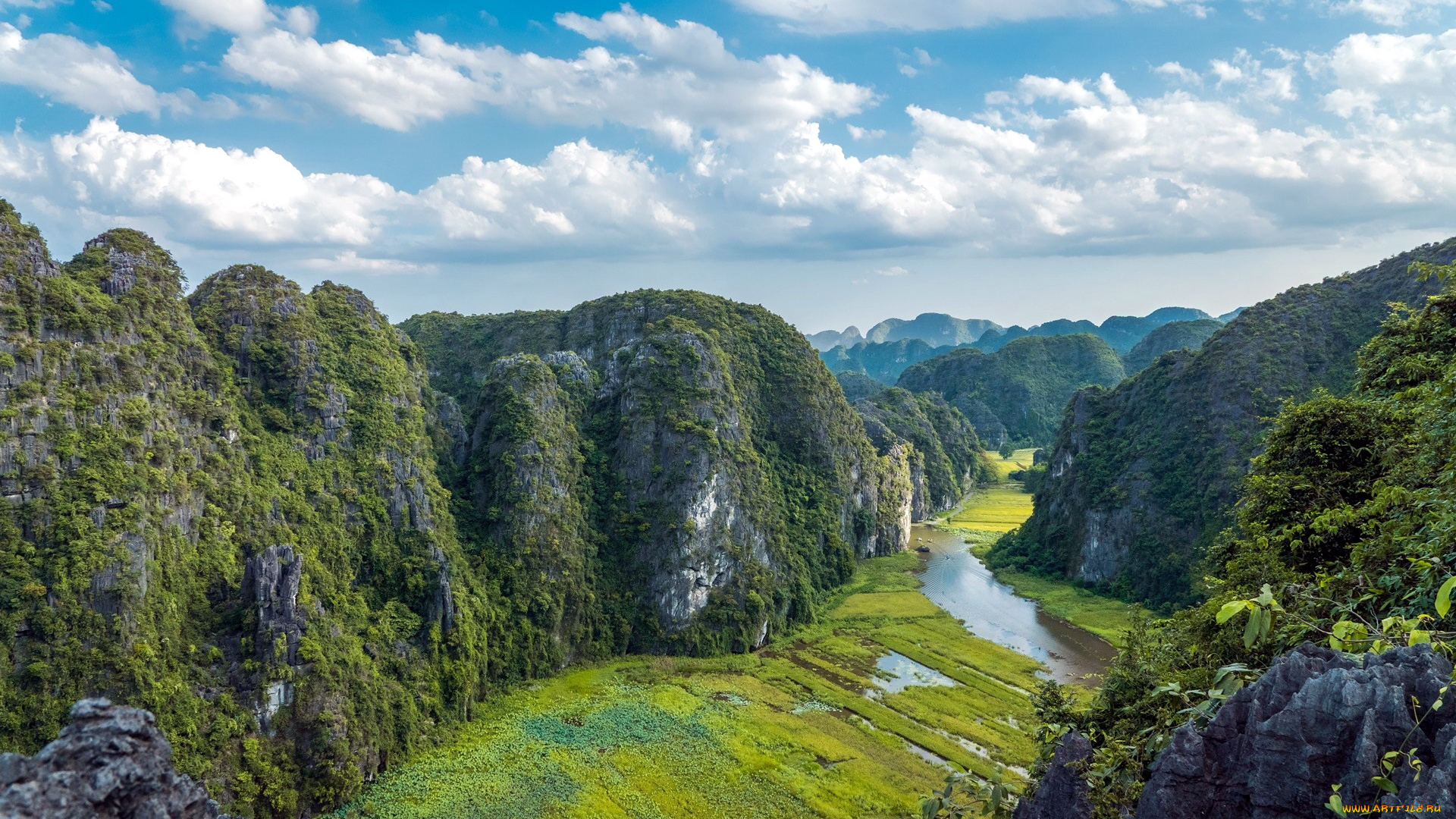 природа, пейзажи, долина, река, горы