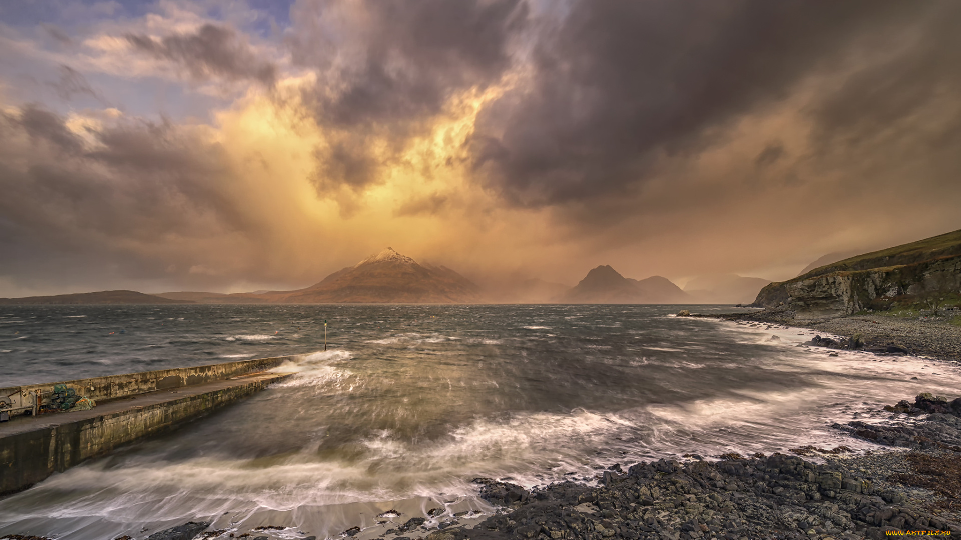 природа, побережье, простор