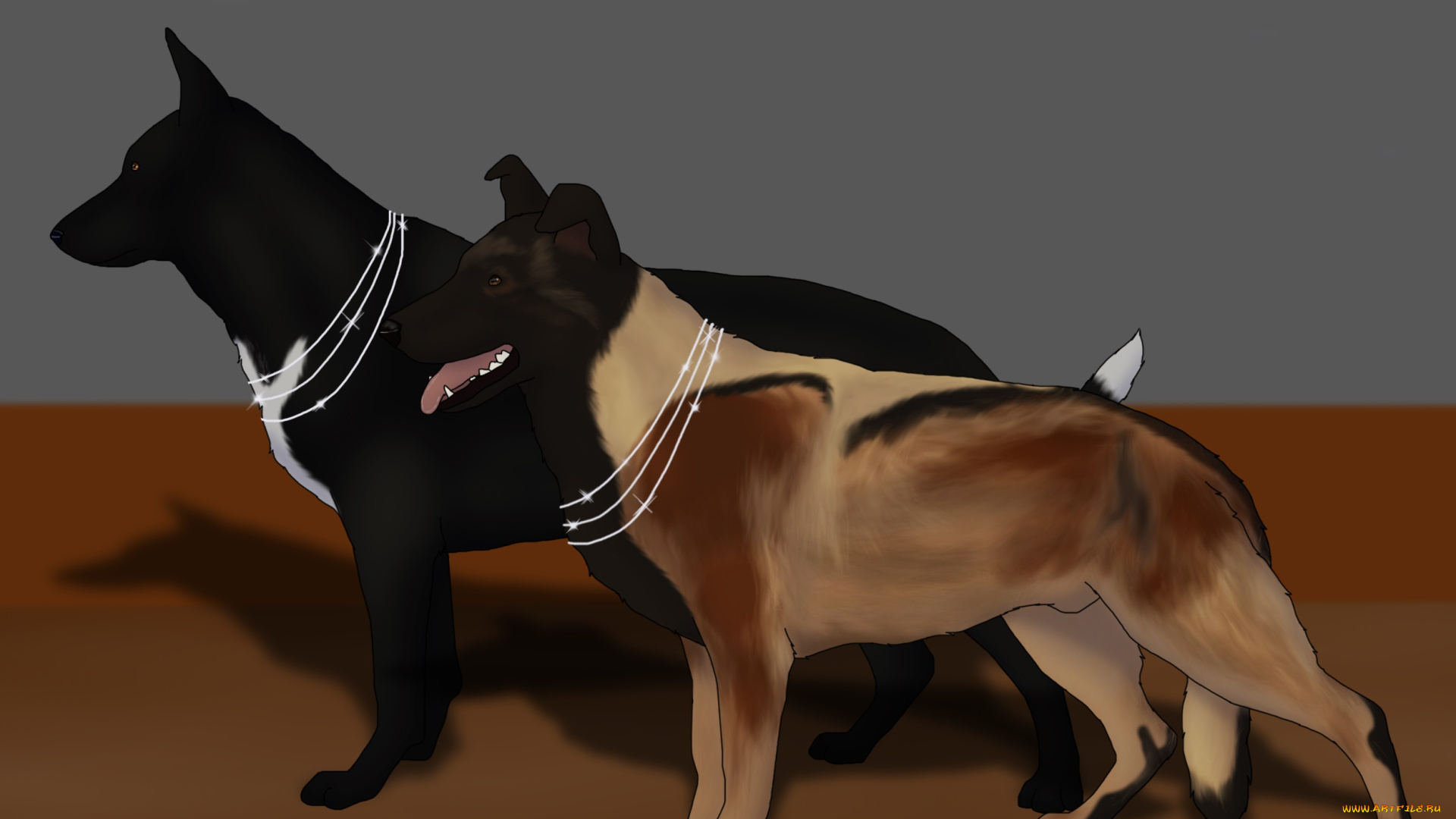 рисованное, животные, , собаки, собаки