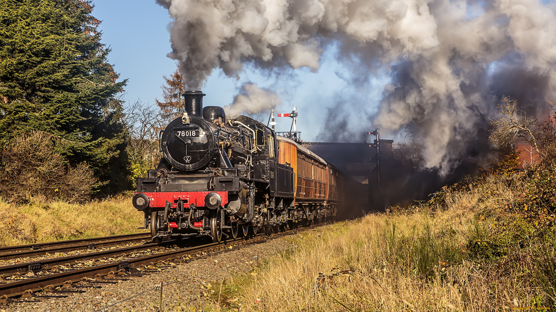 техника, паровозы, локомотив, состав