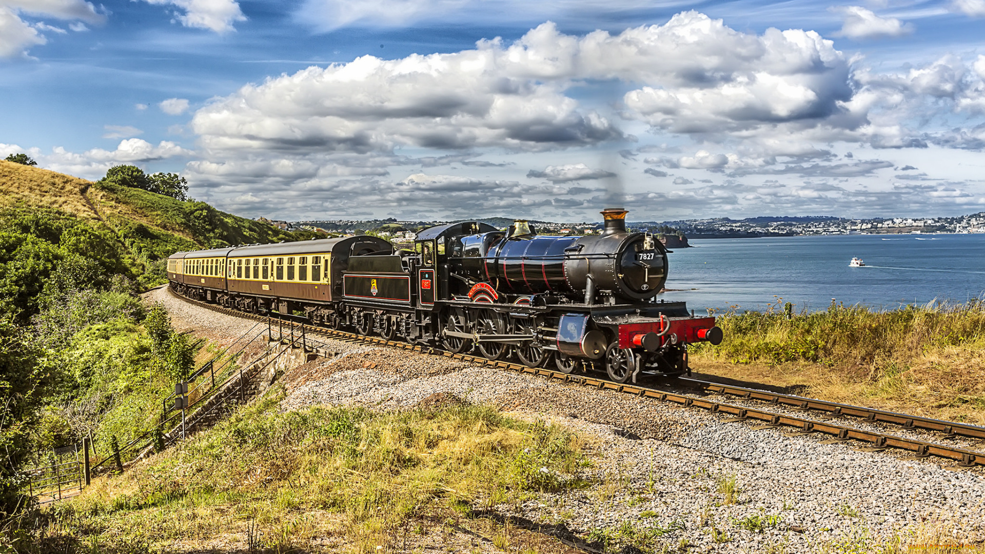 техника, паровозы, локомотив, состав