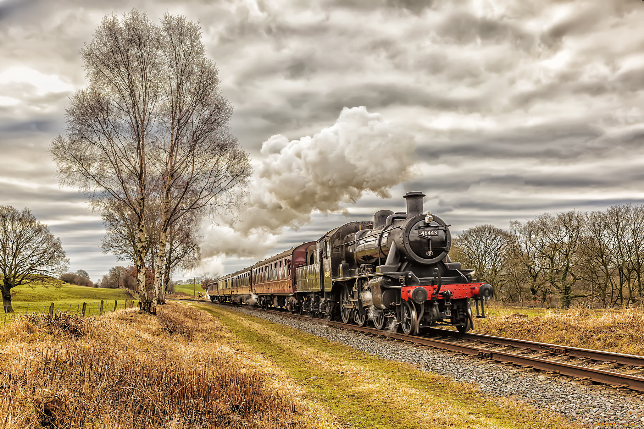 техника, паровозы, локомотив, состав