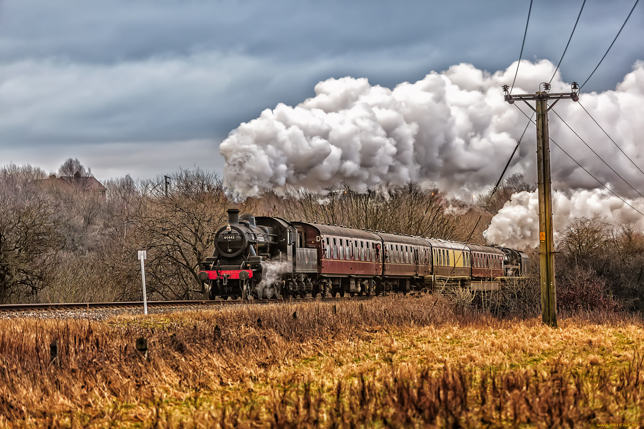 техника, паровозы, локомотив, состав