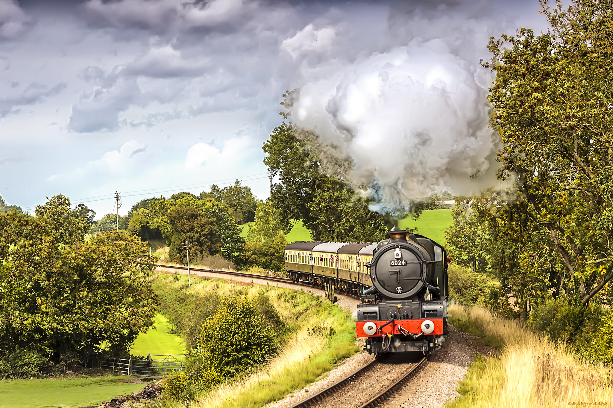 техника, паровозы, локомотив, состав