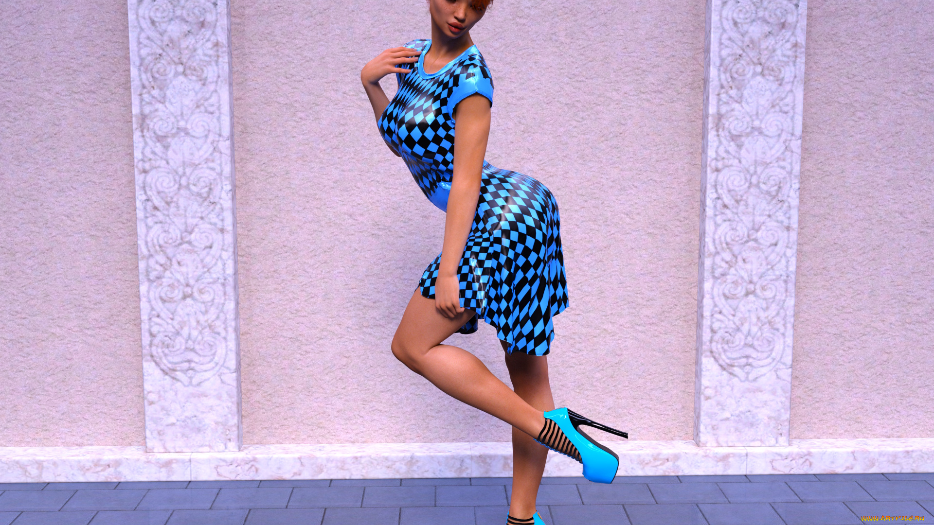 3д, графика, люди, , people, девушка, взгляд, фон